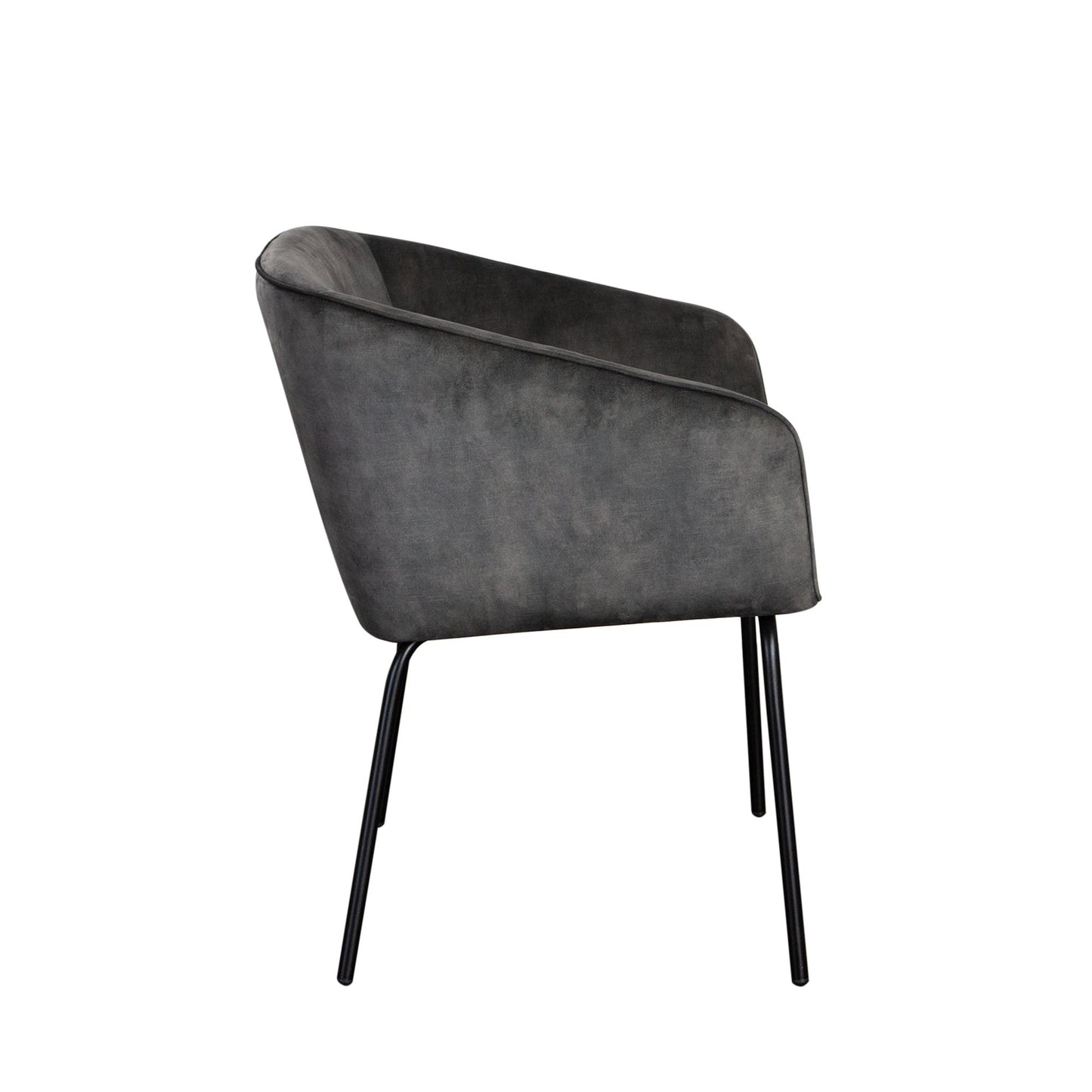 Avery Set of (2) Dining Chairs in Textured Grey Velvet w/ Black Metal Leg by Diamond Sofa