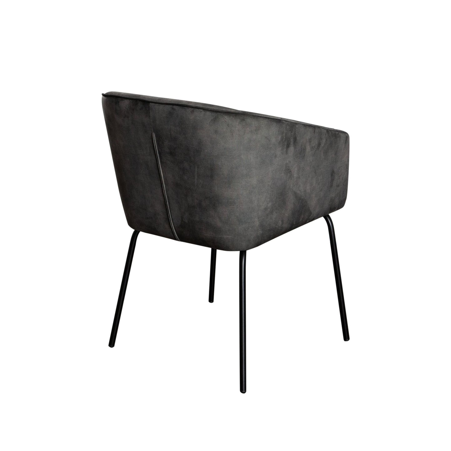 Avery Set of (2) Dining Chairs in Textured Grey Velvet w/ Black Metal Leg by Diamond Sofa