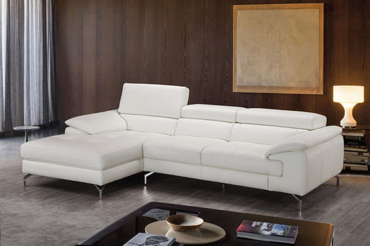 J&M Furniture Alice Premium Leather Sectional In Left Facing Chaise