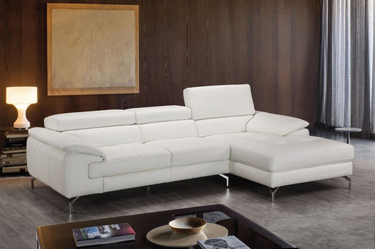 J&M Furniture Alice Premium Leather Sectional In Right Facing Chaise