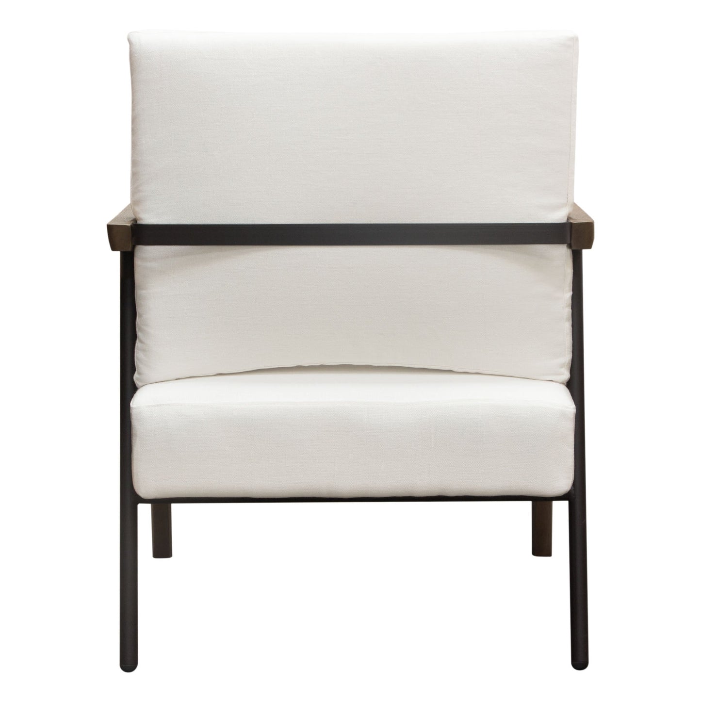 Blair Accent Chair in White Fabric with Curved Wood Leg Detail by Diamond Sofa