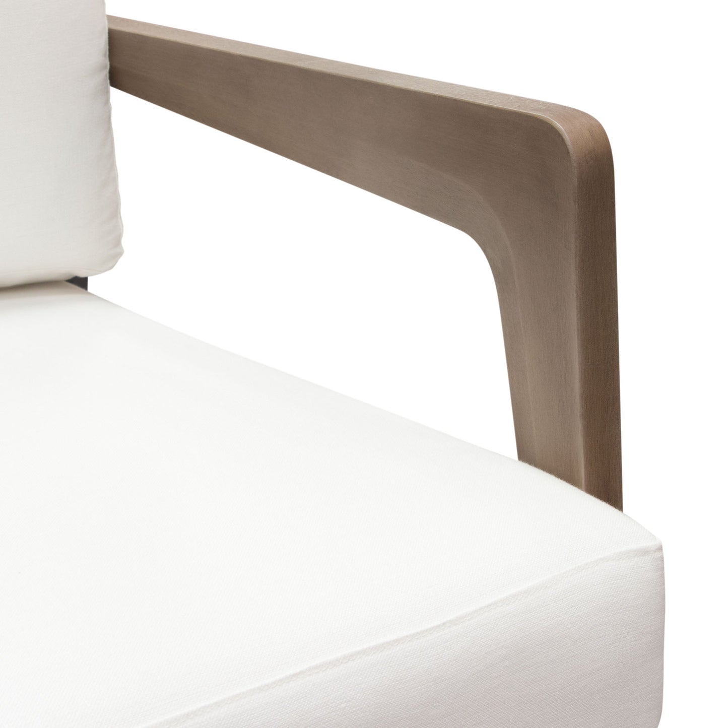 Blair Accent Chair in White Fabric with Curved Wood Leg Detail by Diamond Sofa