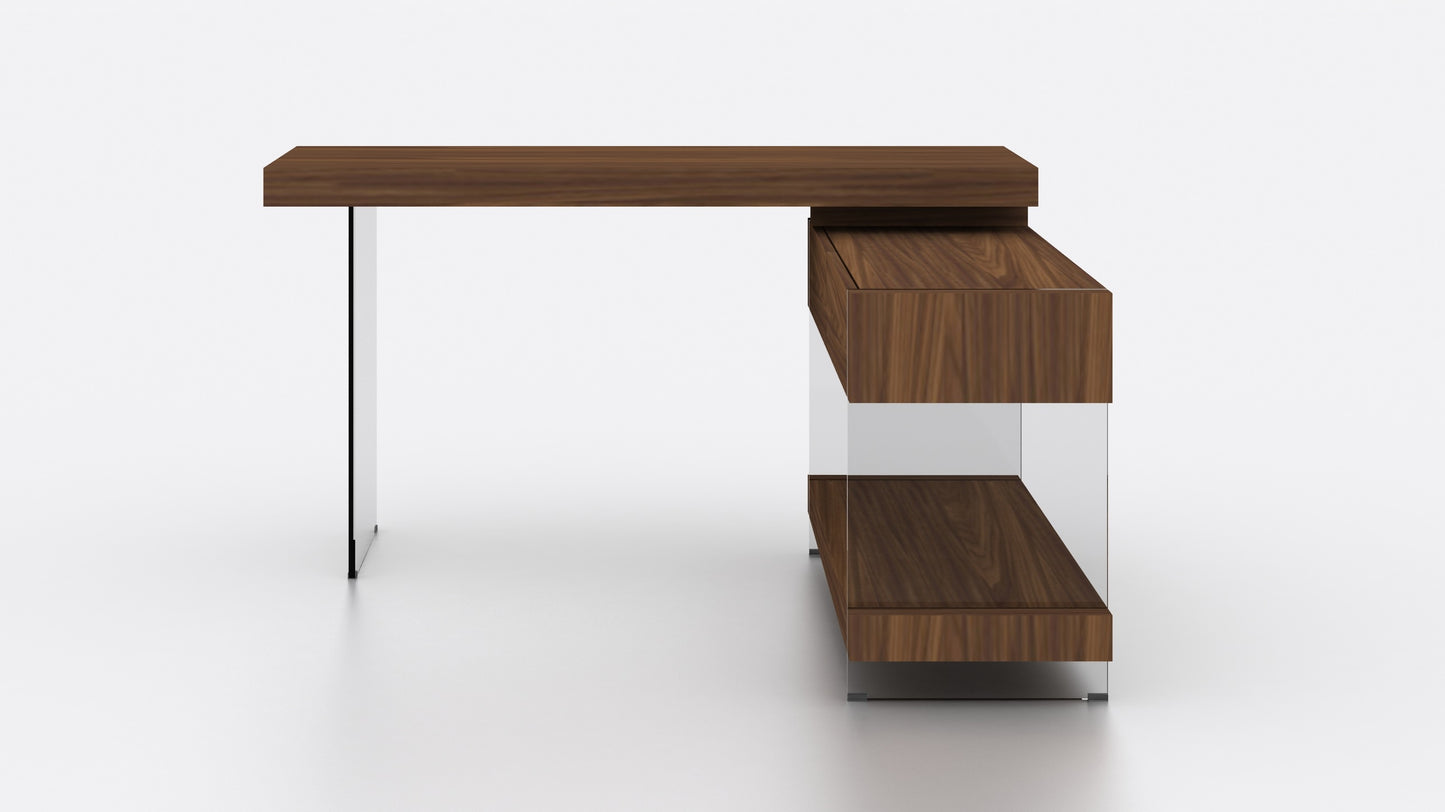 J&M Furniture Elm Desk White High Gloss
