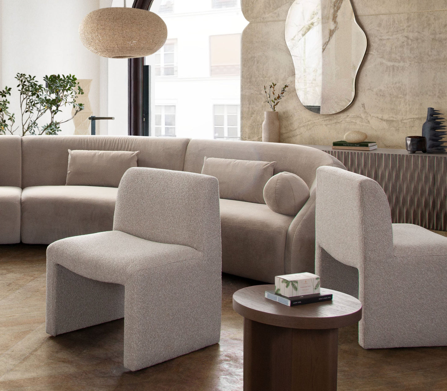 Coral Armless Dining/Accent Chair in Wheat Polyester Fabric by Diamond Sofa