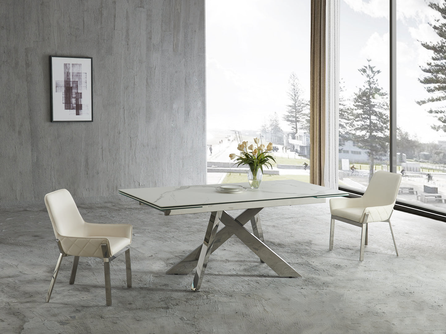 J&M Furniture MC Carrara Extension Table