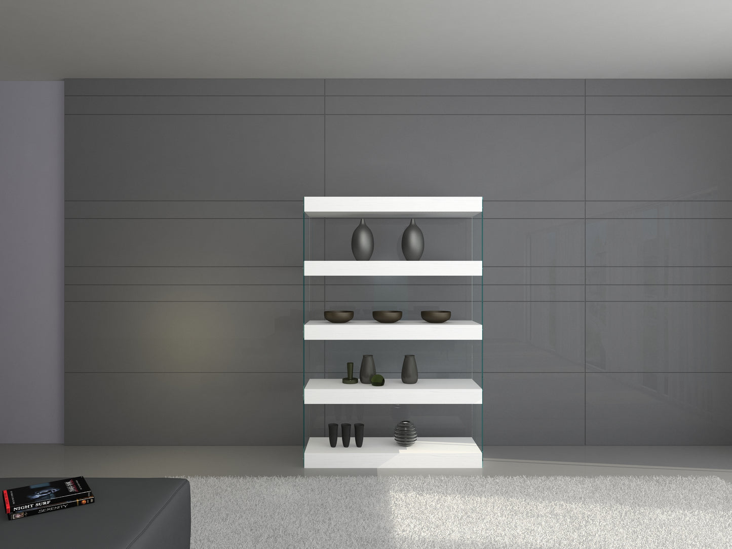 J&M Furniture Cloud Curio Unit in High Gloss