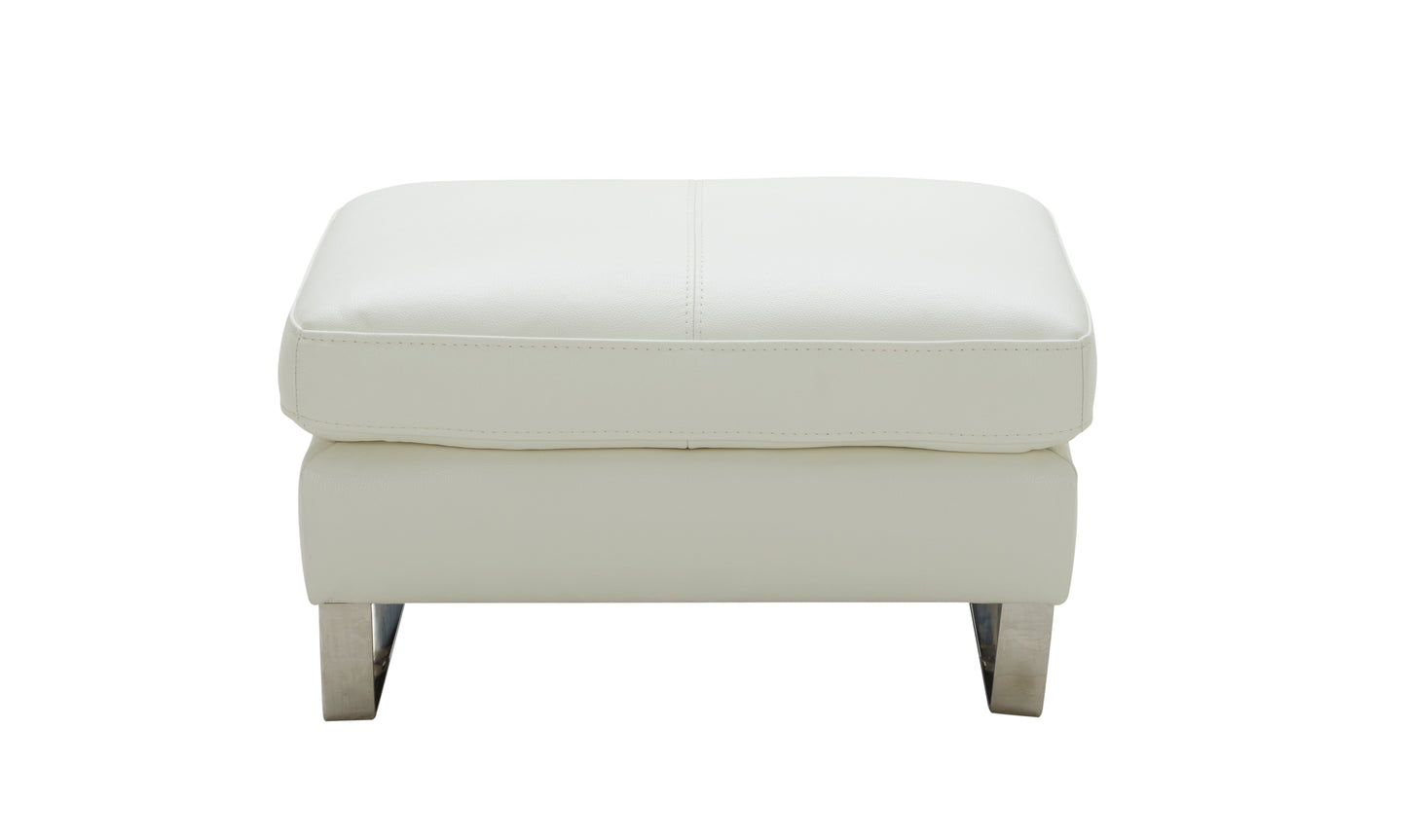 J&M Furniture Constantin Ottoman in Light White