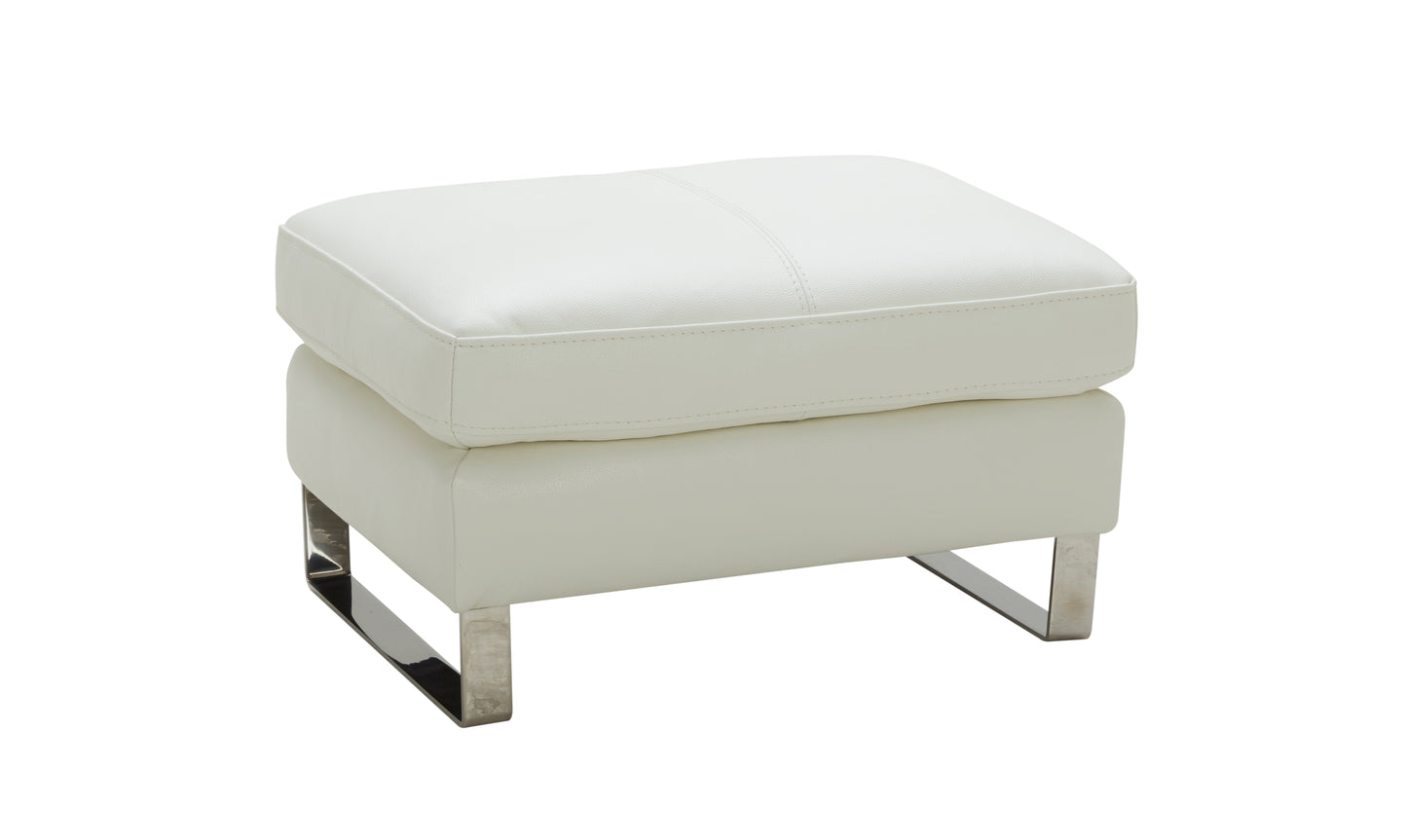 J&M Furniture Constantin Ottoman in Light White