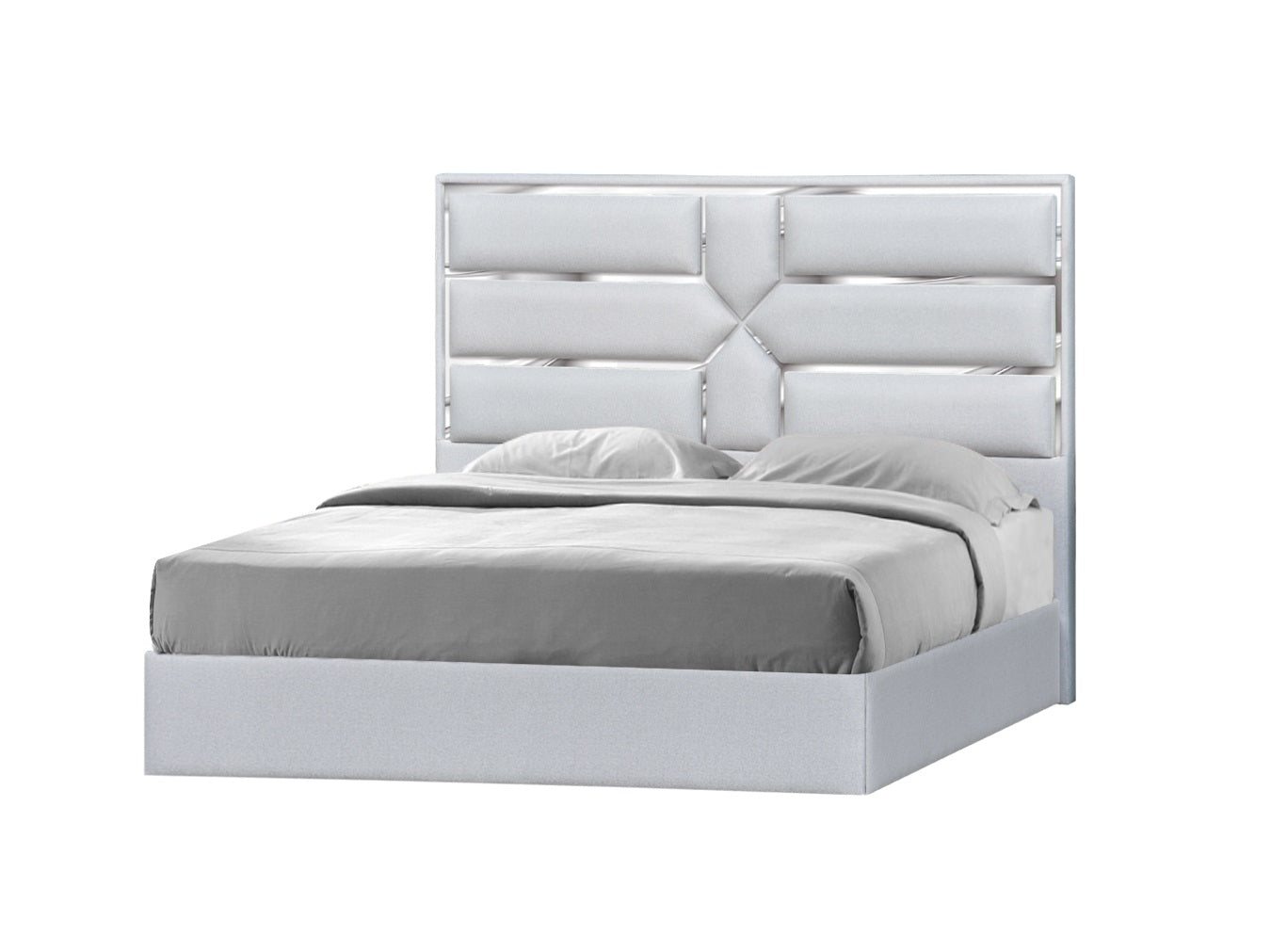 J&M Furniture Da Vinci King Bed in Silver Grey