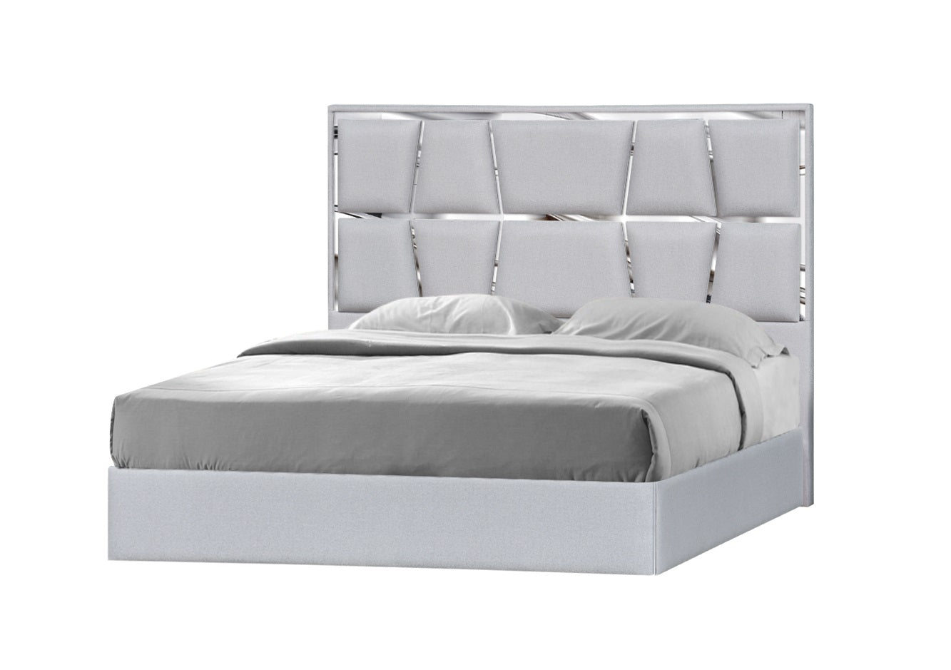 J&M Furniture Degas Queen Bed in Silver Grey
