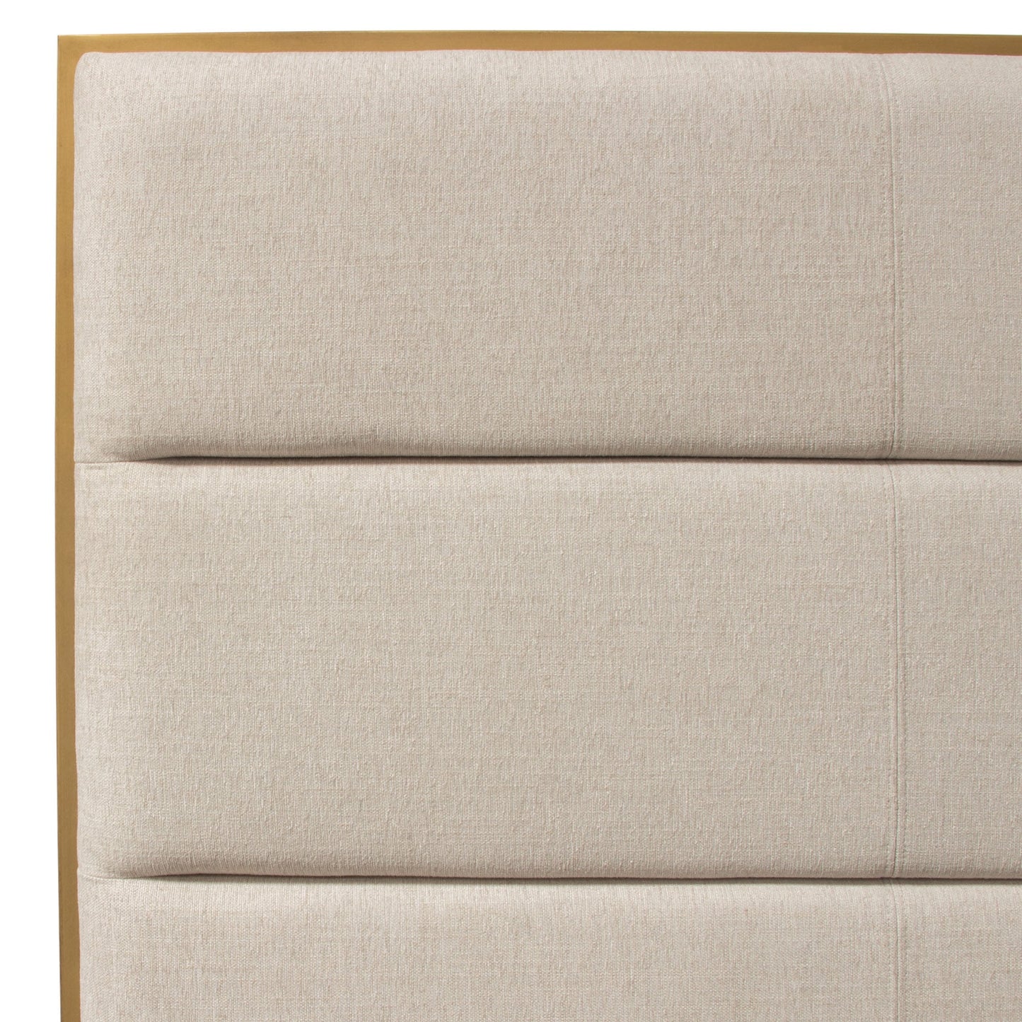 Empire Queen Bed in Sand Fabric with Hand brushed Gold Metal Frame by Diamond Sofa