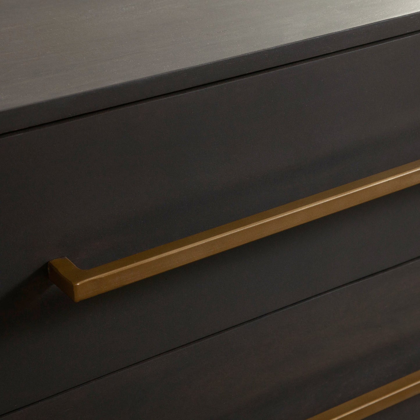 Encore Solid Mango Wood 2-Door / 2-Drawer Entertainment Cabinet in Grey Oak Finish w/ Gold Metal Handle & Base by Diamond Sofa