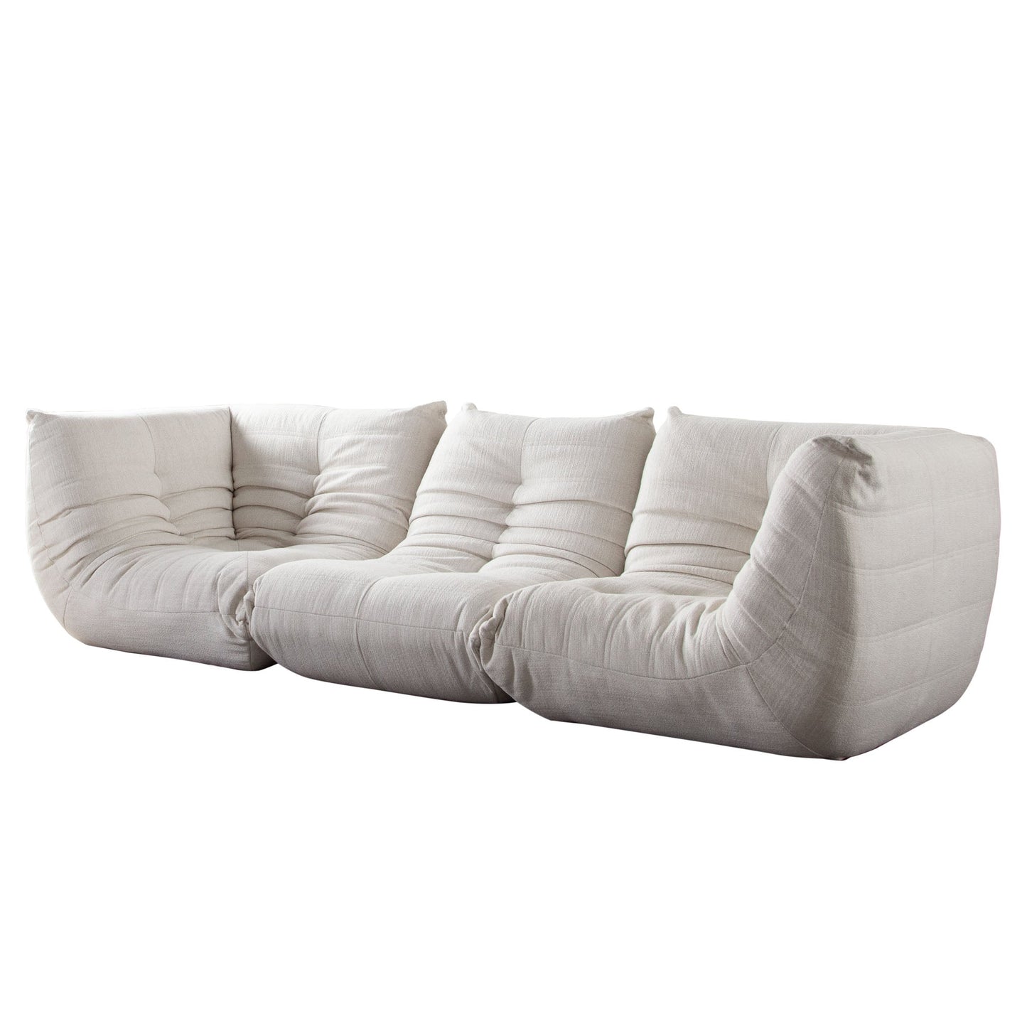 Ezra 3PC Modular Sofa in Cream Fabric by Diamond Sofa