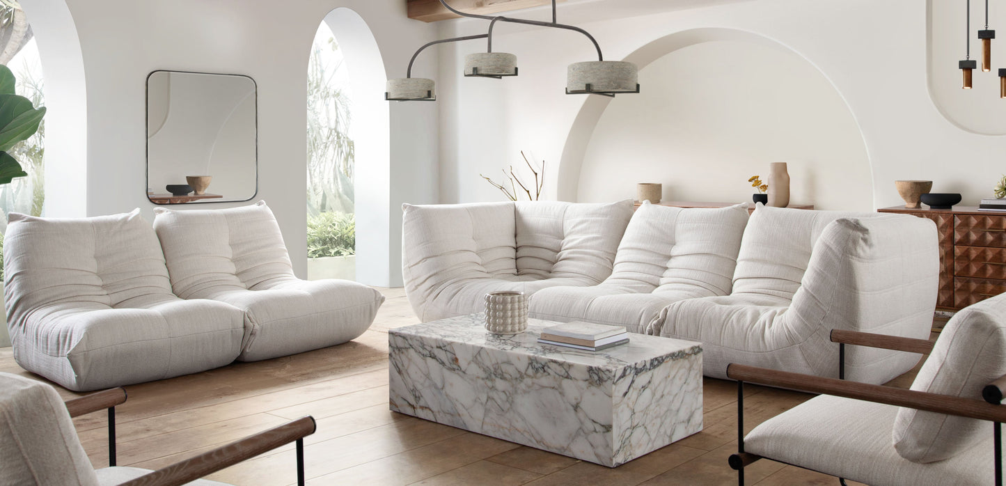 Ezra 3PC Modular Sofa in Cream Fabric by Diamond Sofa