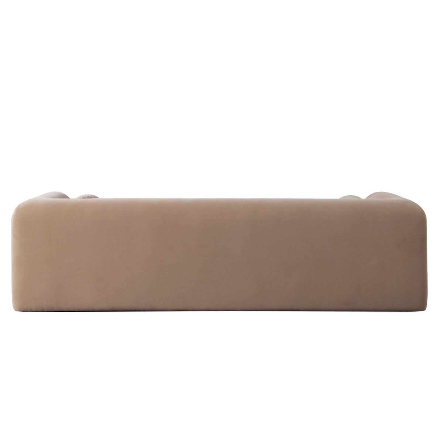 Form Sofa in Camel Performance Velvet w/ (2) Accent Pillow Balls by Diamond Sofa