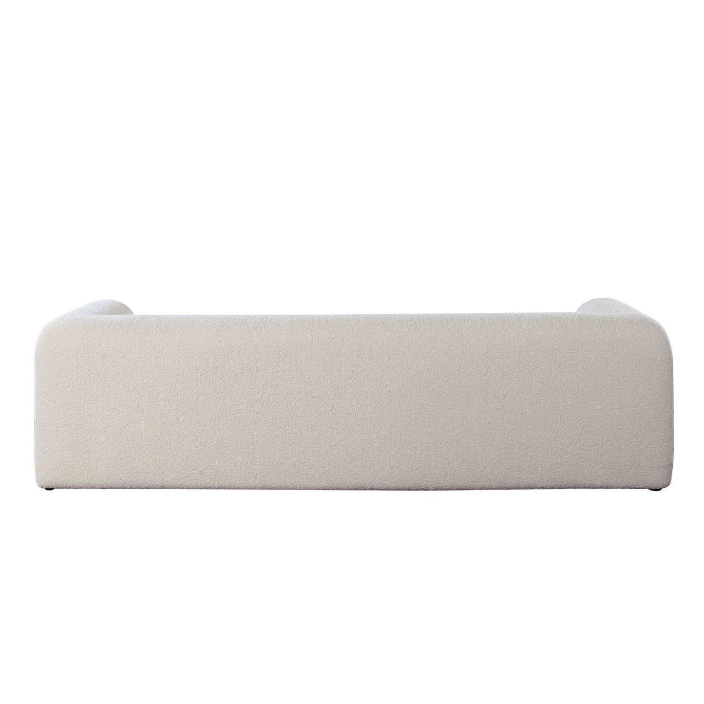 Form Sofa in Ivory Boucle Fabric w/ (2) Accent Pillow Balls by Diamond Sofa