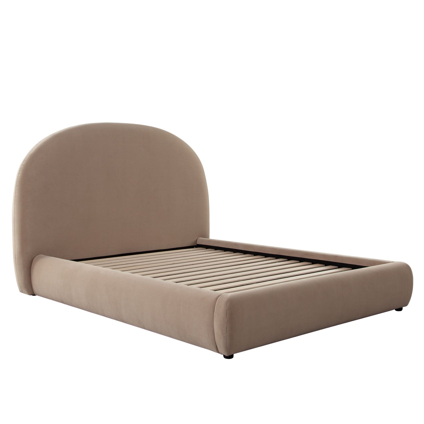 Fox Eastern King Bed in Camel Performance Velvet w/ Arch Headboard by Diamond Sofa