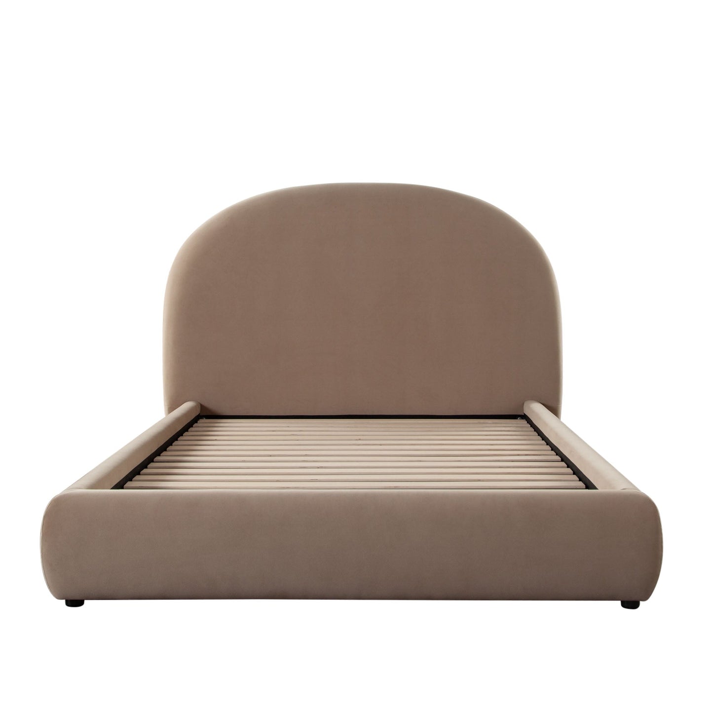 Fox Eastern King Bed in Camel Performance Velvet w/ Arch Headboard by Diamond Sofa
