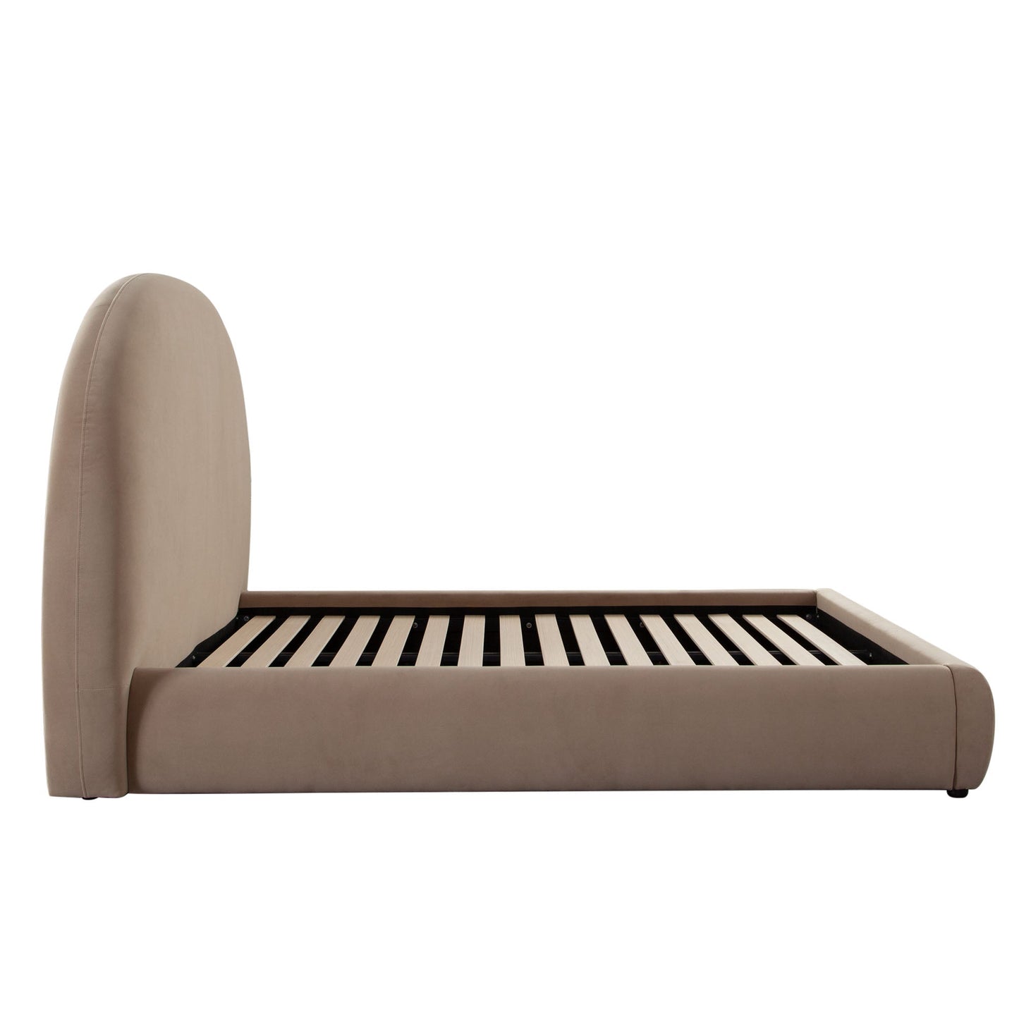 Fox Eastern King Bed in Camel Performance Velvet w/ Arch Headboard by Diamond Sofa