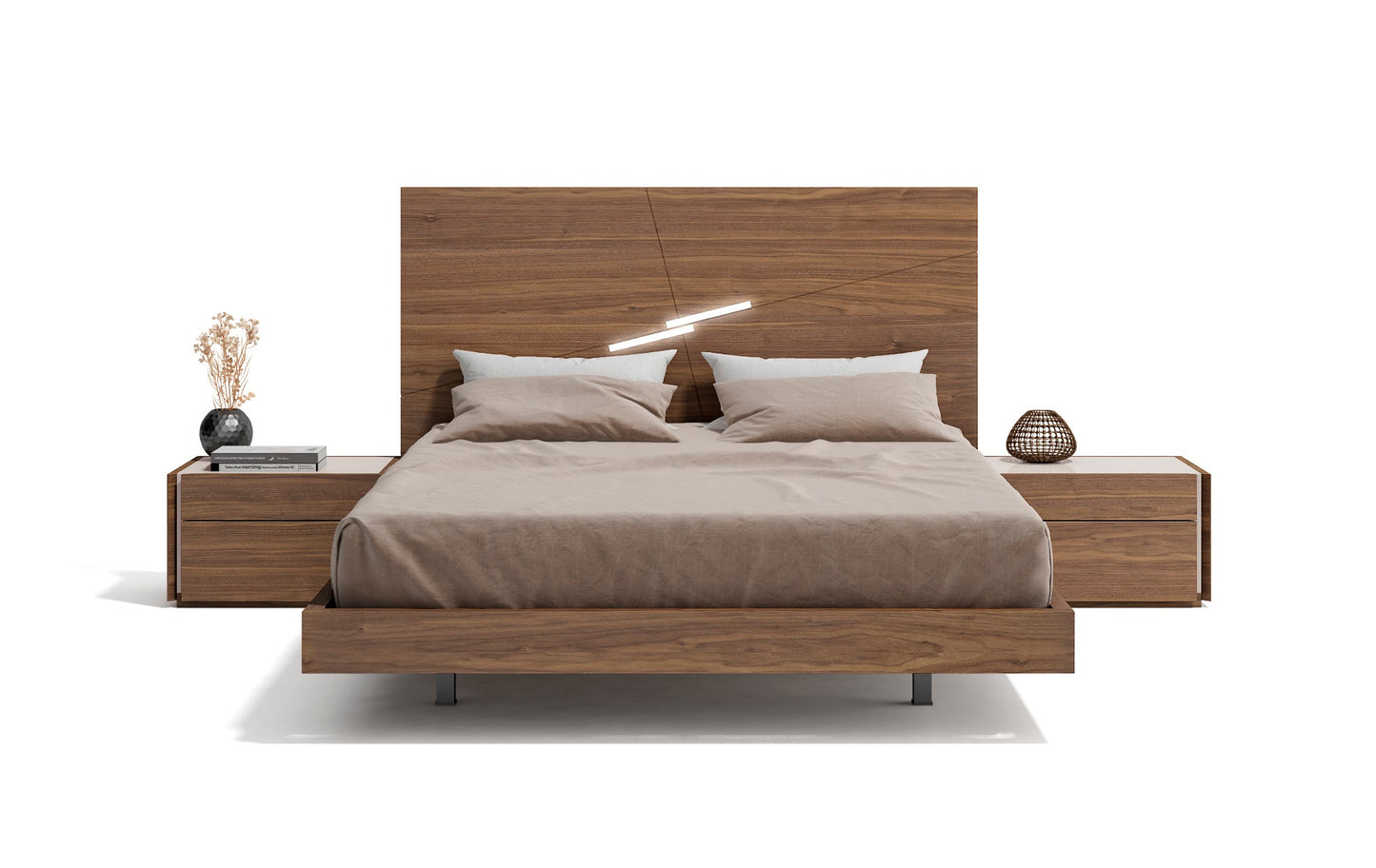 J&M Furniture Faro Left Facing Night Stand in Walnut