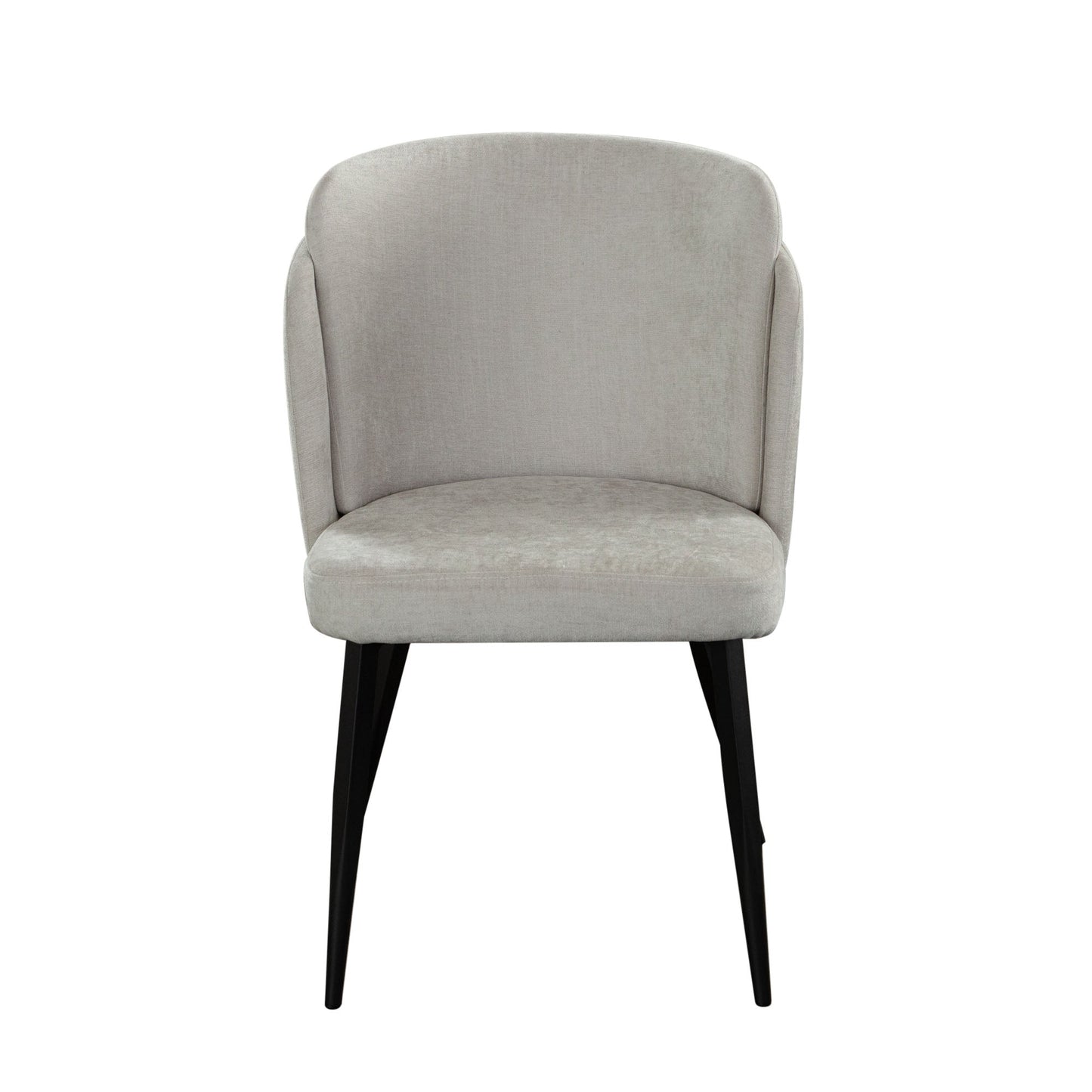 Grace Set of (2) Dining Chairs in Cream Polyester Fabric w/ Black Powder Coat Legs by Diamond Sofa