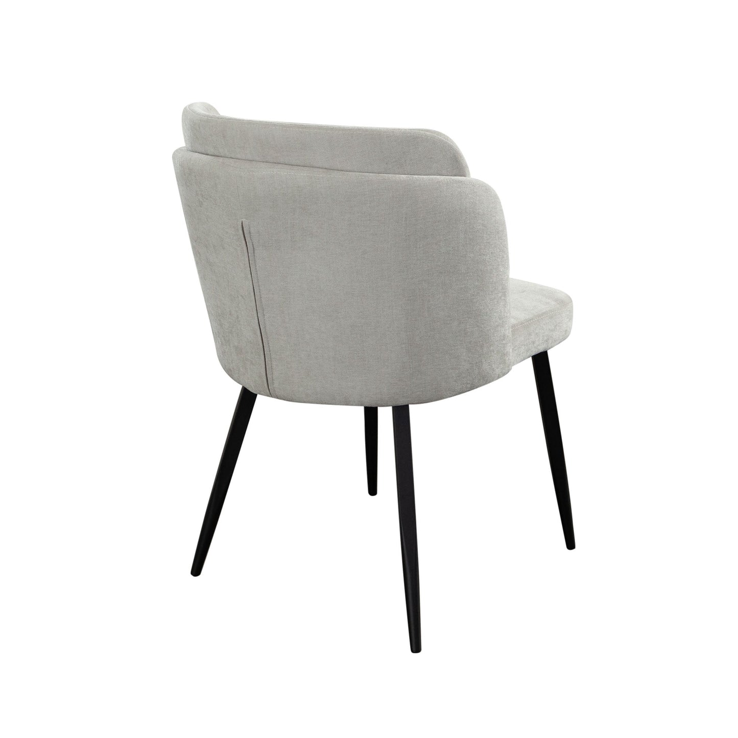 Grace Set of (2) Dining Chairs in Cream Polyester Fabric w/ Black Powder Coat Legs by Diamond Sofa