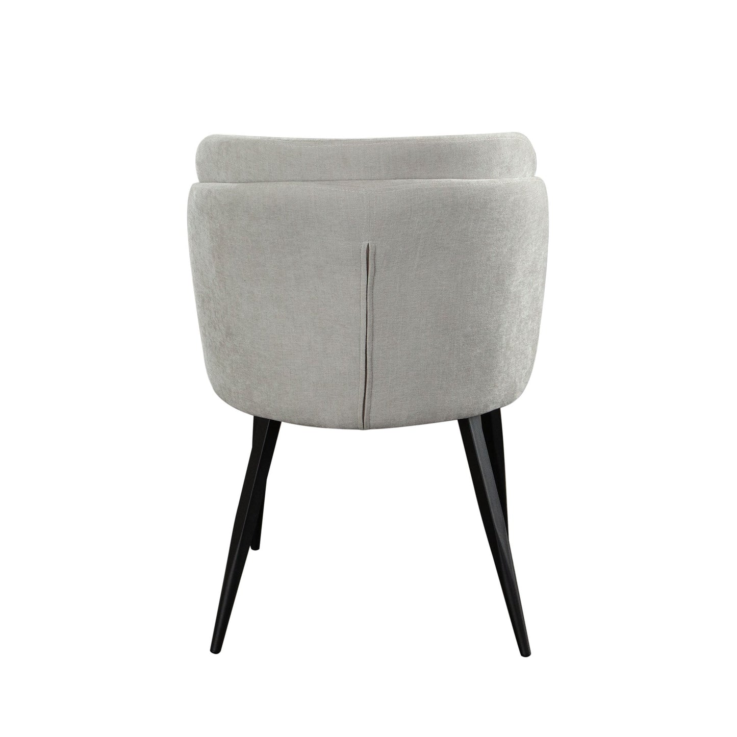 Grace Set of (2) Dining Chairs in Cream Polyester Fabric w/ Black Powder Coat Legs by Diamond Sofa