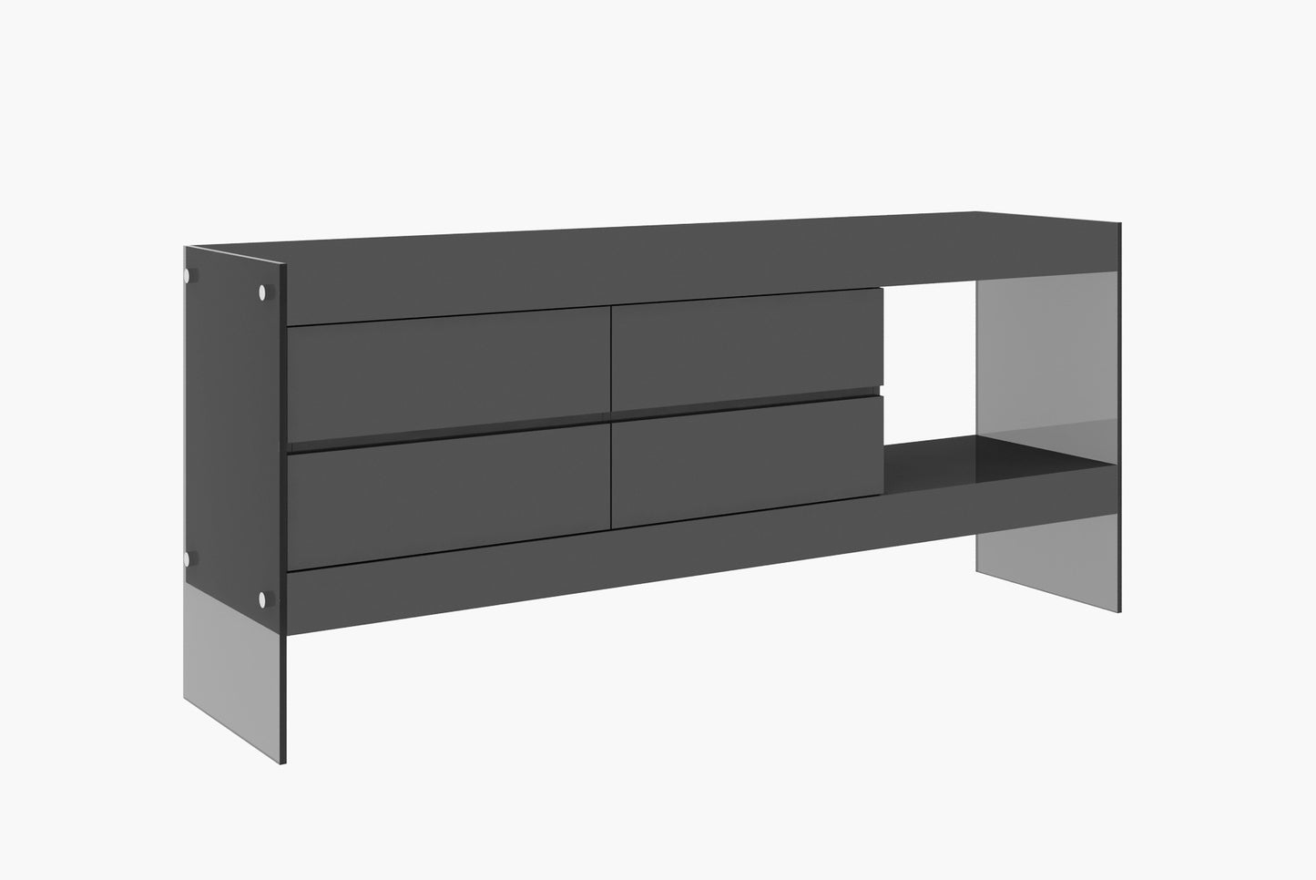 J&M Furniture Cloud Buffet in Grey High Gloss