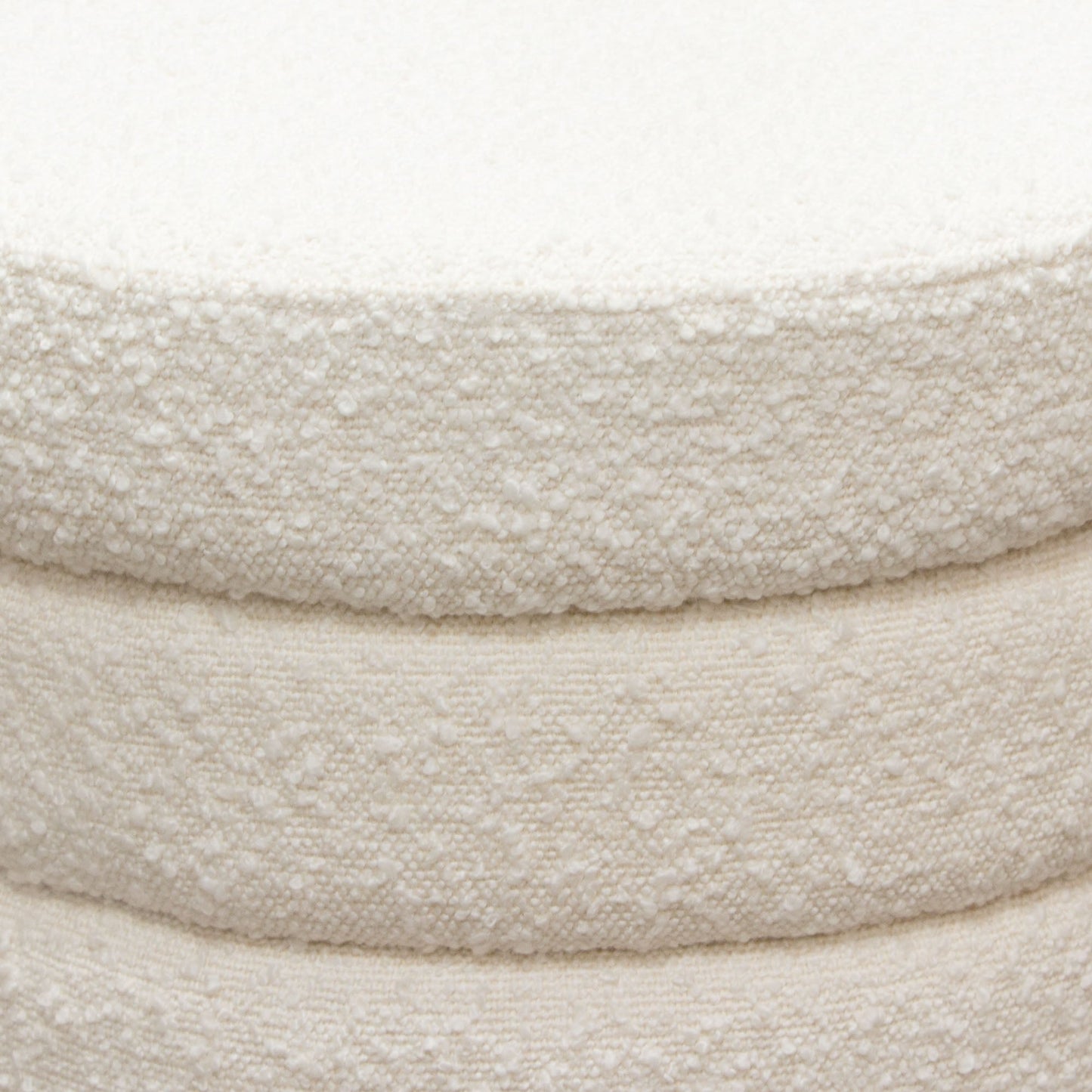 Helix Round Accent Ottoman in Ivory Boucle fabric by Diamond Sofa