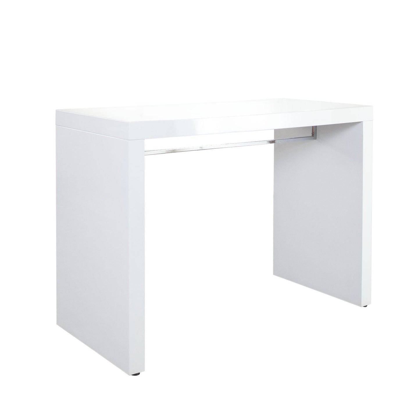 Icon White Lacquer Waterfall Bar Height Table by Diamond Sofa