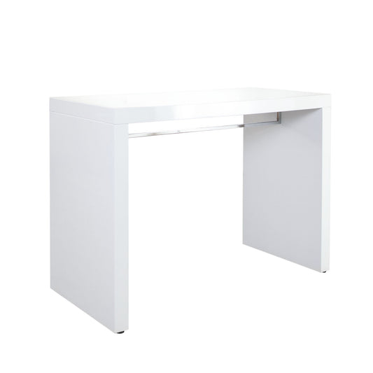 Icon White Lacquer Waterfall Bar Height Table by Diamond Sofa