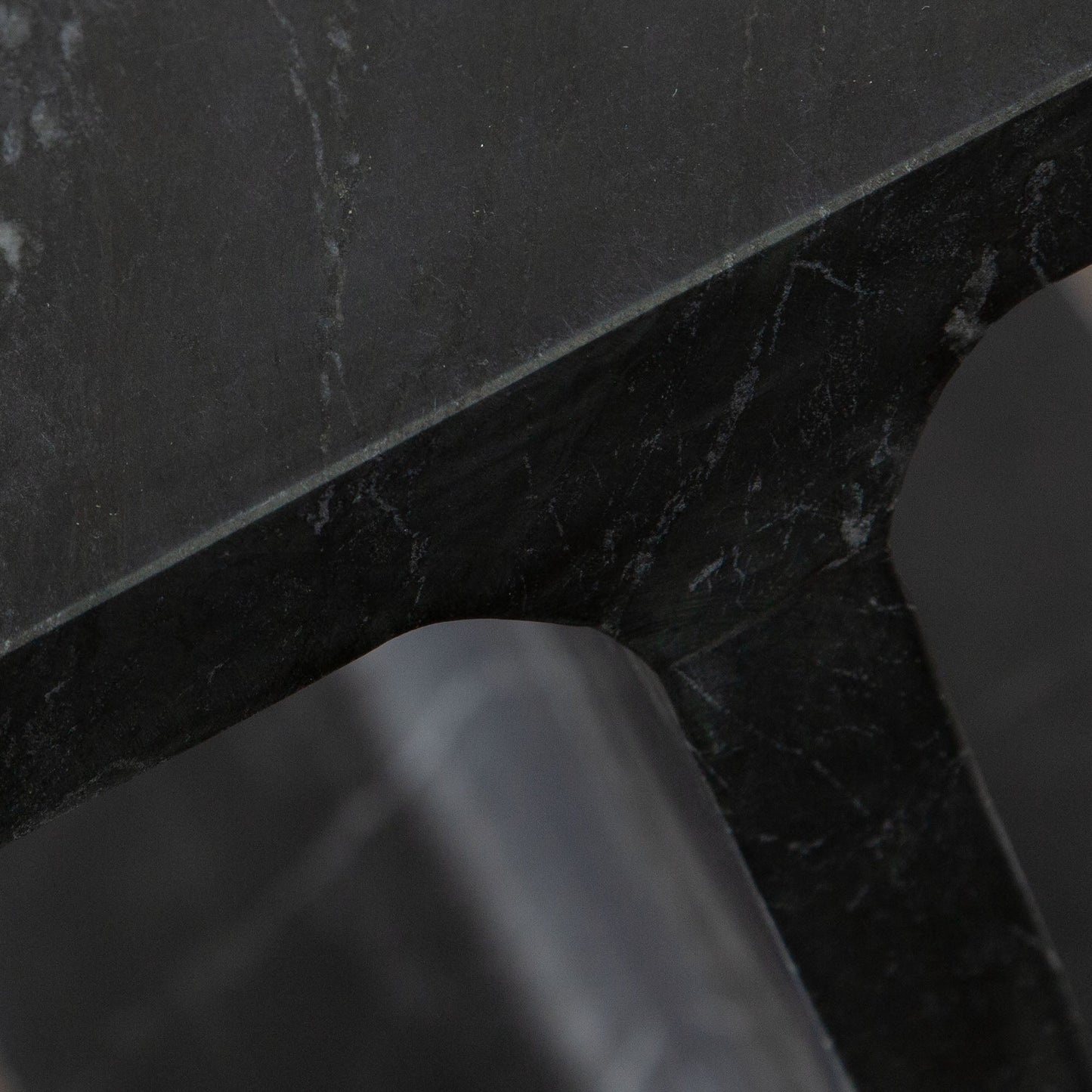 Iris I-Beam Accent Table in Genuine Black Marquine Marble by Diamond Sofa