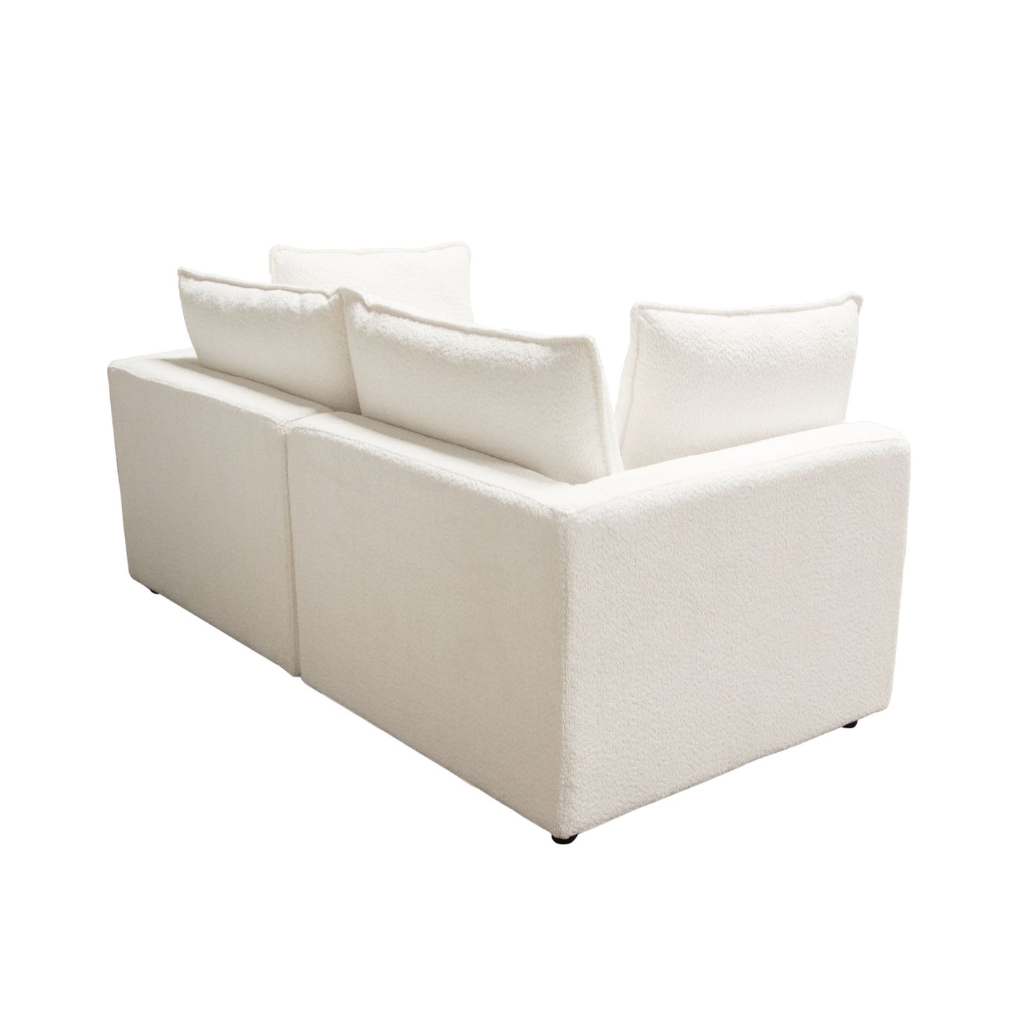 Ivy 2-Piece Modular Sofa in White Faux Shearling w/ Feather Down Seating by Diamond Sofa