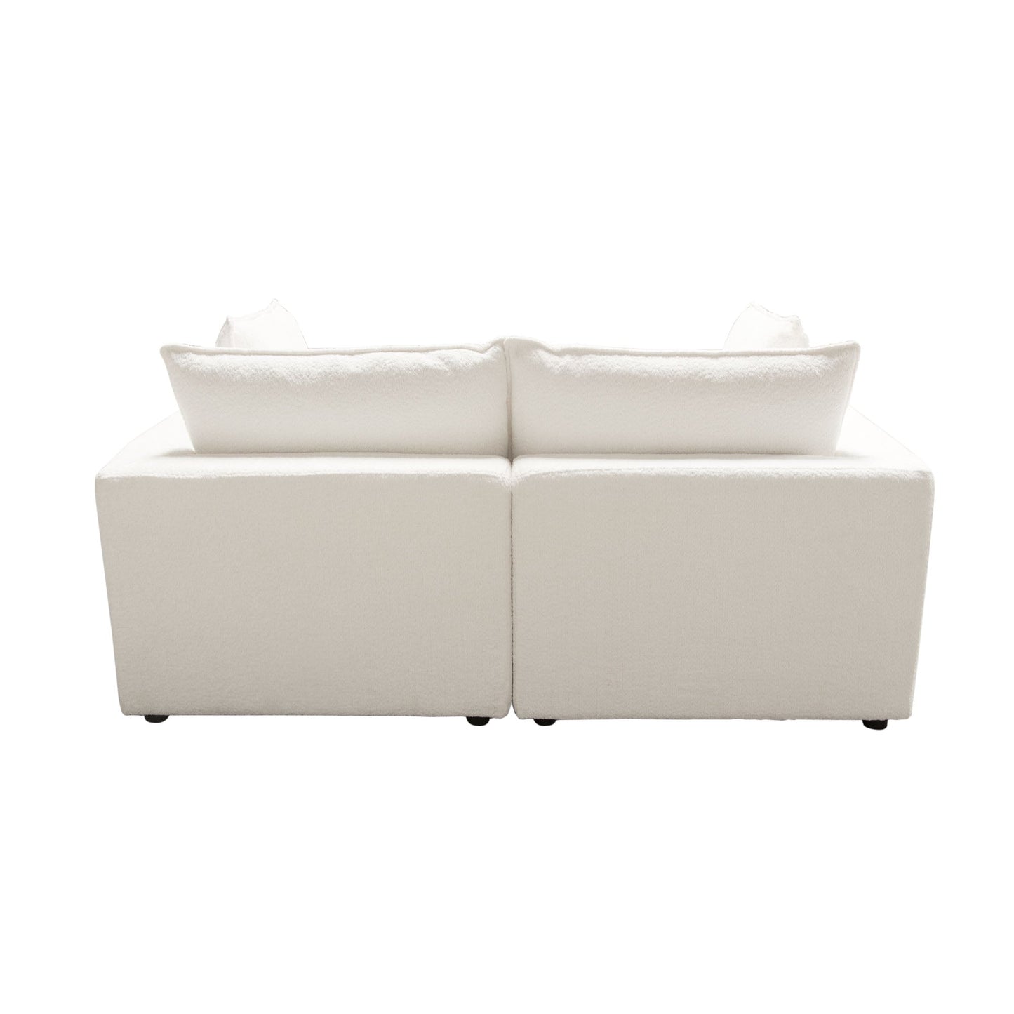 Ivy 2-Piece Modular Sofa in White Faux Shearling w/ Feather Down Seating by Diamond Sofa