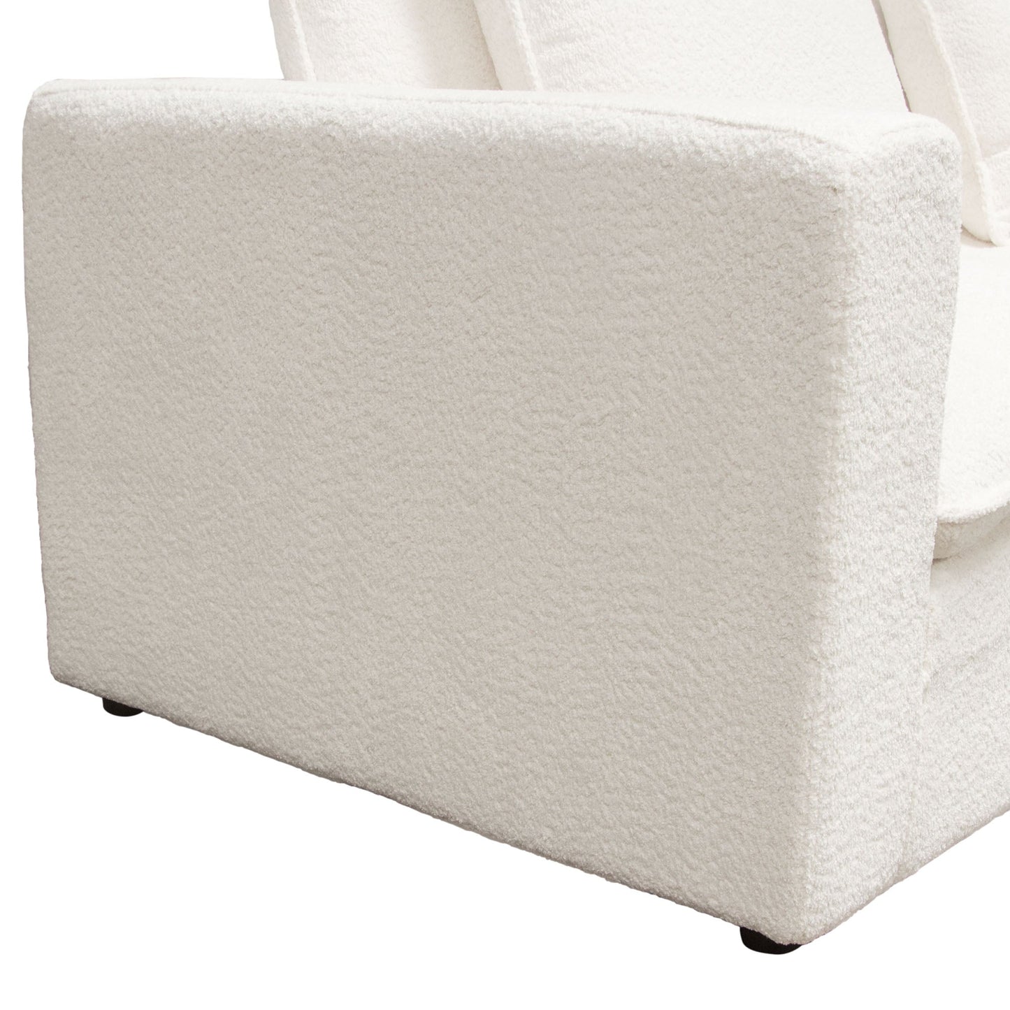 Ivy 2-Piece Modular Sofa in White Faux Shearling w/ Feather Down Seating by Diamond Sofa