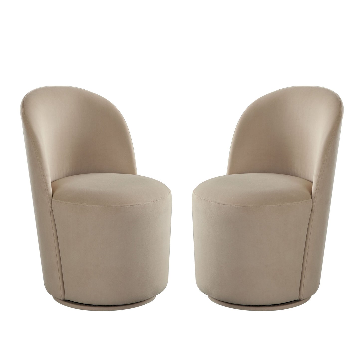 Kendall Dining/Accent Swivel Chair in Camel Boucle Fabric by Diamond Sofa