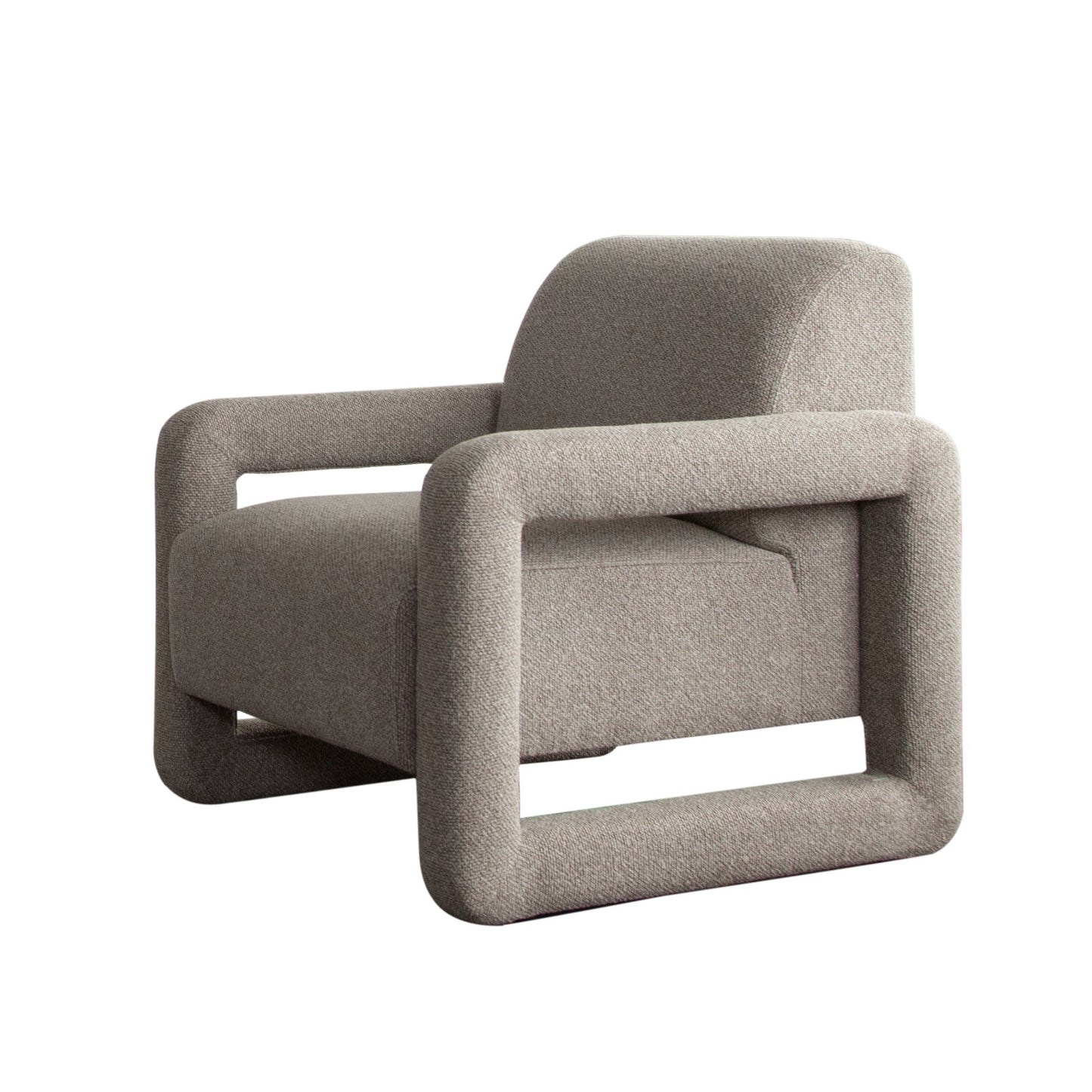 Kona Open Arm Accent Chair in Mink Polyester Fabric by Diamond Sofa