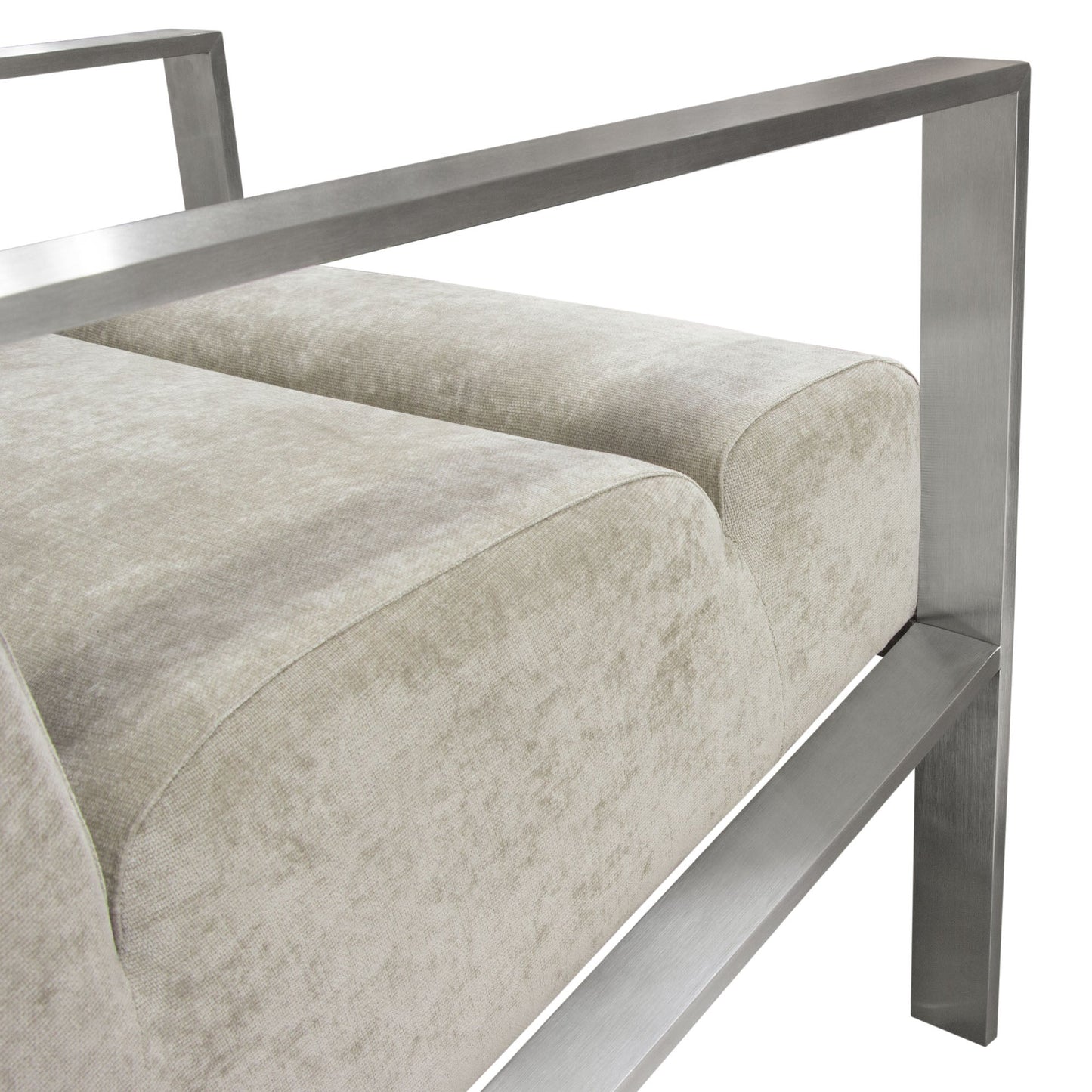 La Brea Accent Chair in Champagne Fabric with Brushed Stainless Steel Frame by Diamond Sofa