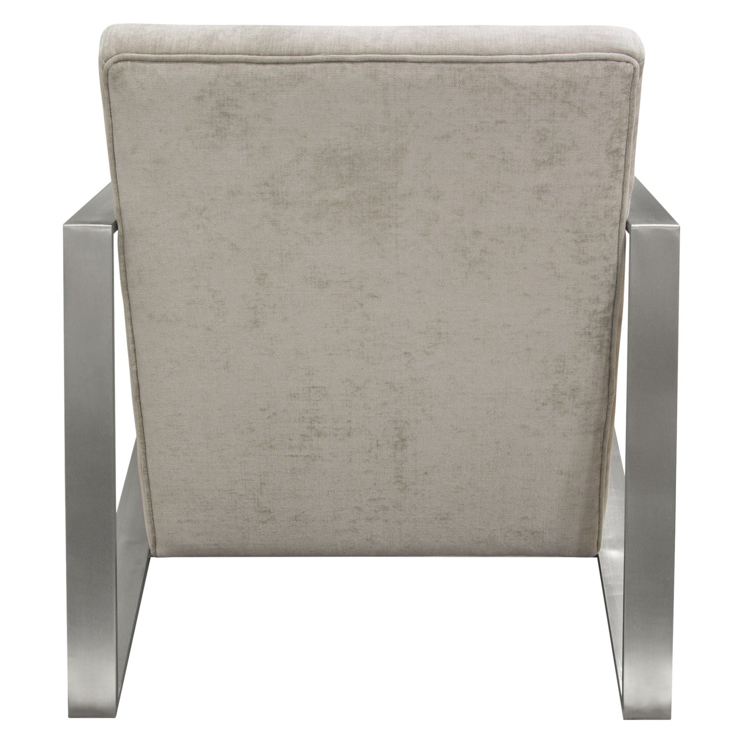 La Brea Accent Chair in Champagne Fabric with Brushed Stainless Steel Frame by Diamond Sofa