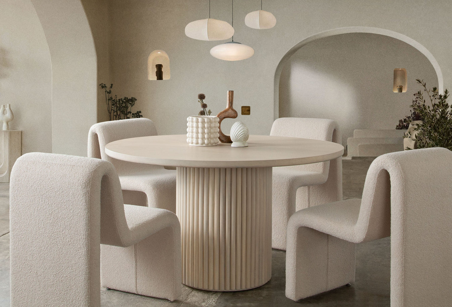 Lana Dining Chair in Camel Looped Shearling Fabric by Diamond Sofa