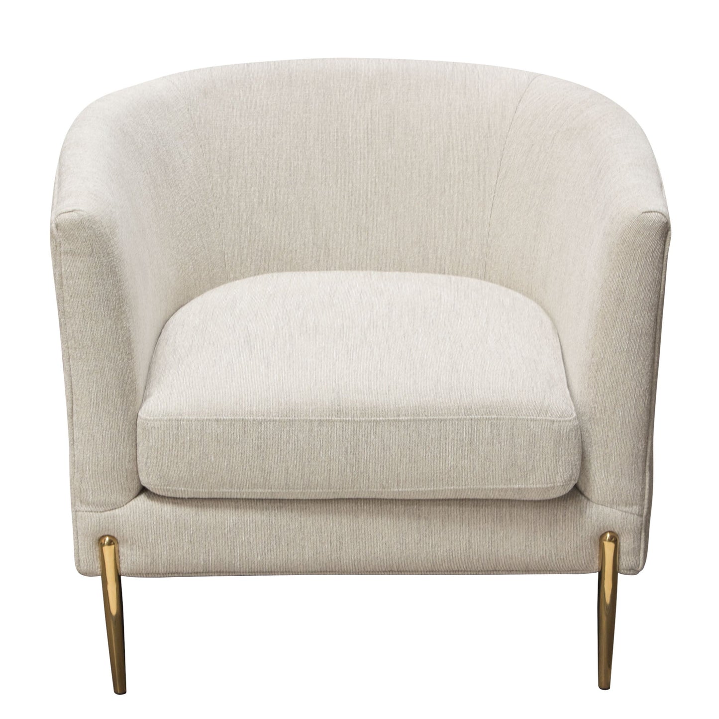 Lane Chair in Light Cream Fabric with Gold Metal Legs by Diamond Sofa