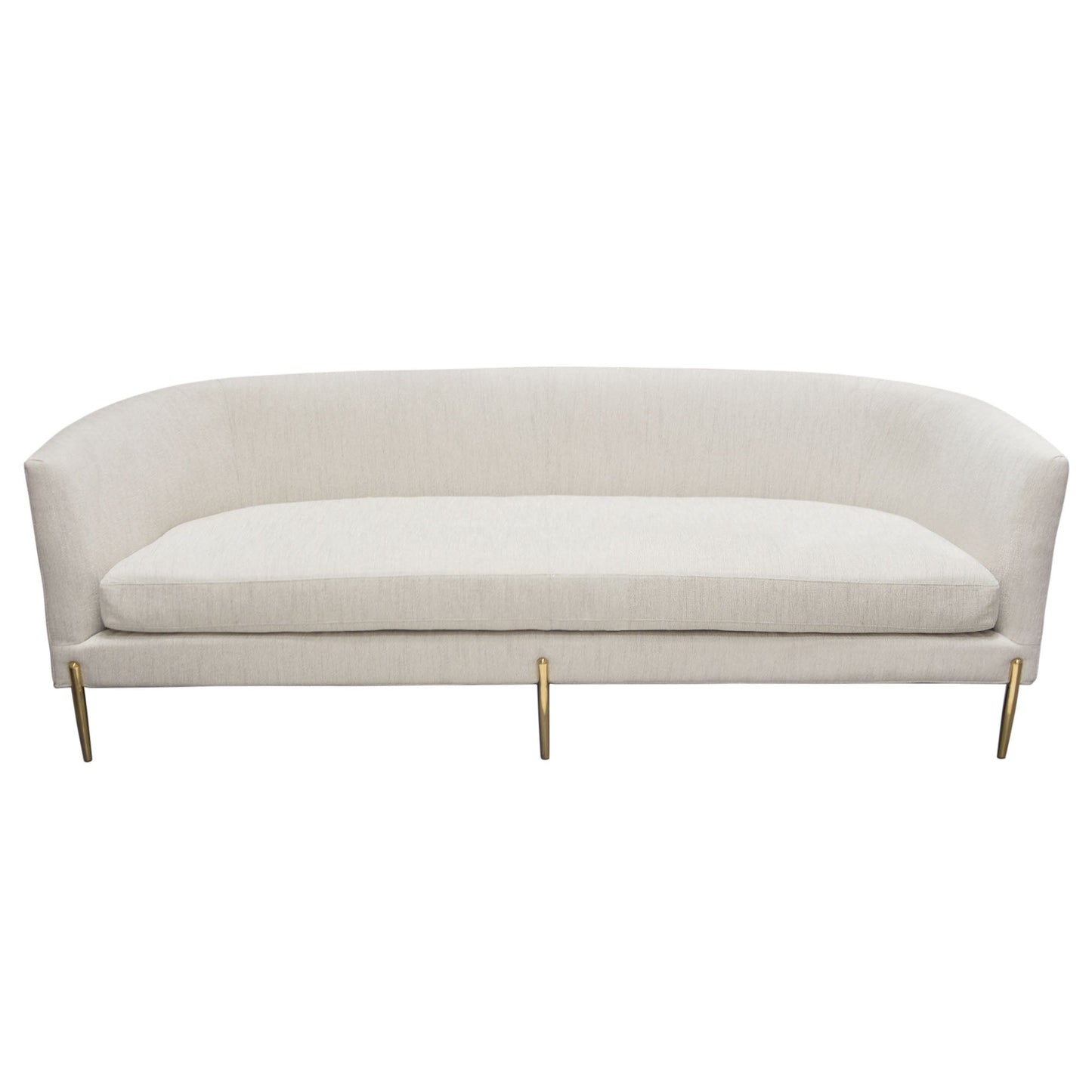 Lane Sofa in Light Cream Fabric with Gold Metal Legs by Diamond Sofa