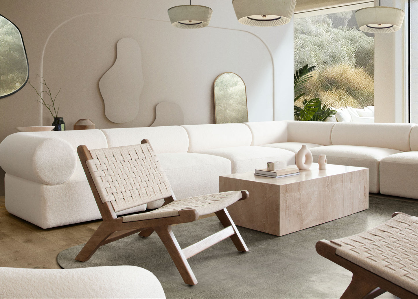 Laurel Wood Accent Chair in Caramel/Walnut Finish w/ Woven Natural Rope Seat & Back by Diamond Sofa