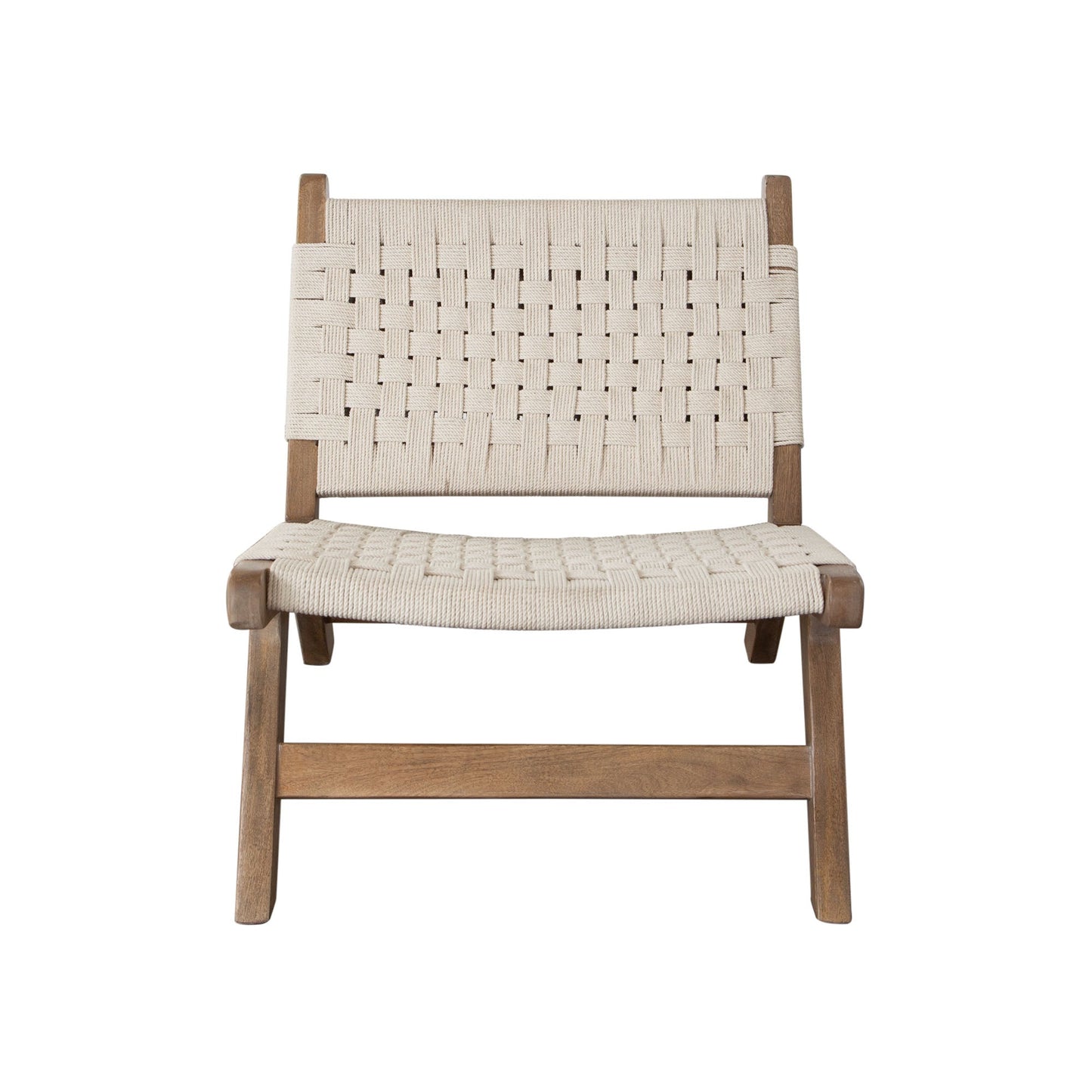 Laurel Wood Accent Chair in Caramel/Walnut Finish w/ Woven Natural Rope Seat & Back by Diamond Sofa