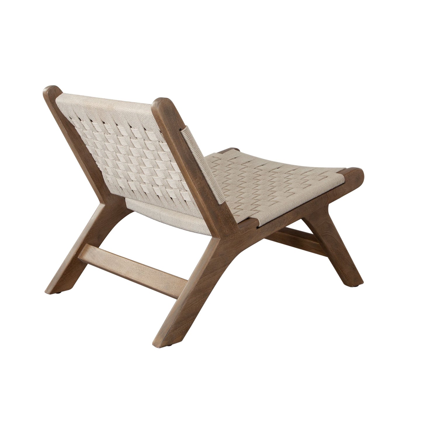 Laurel Wood Accent Chair in Caramel/Walnut Finish w/ Woven Natural Rope Seat & Back by Diamond Sofa