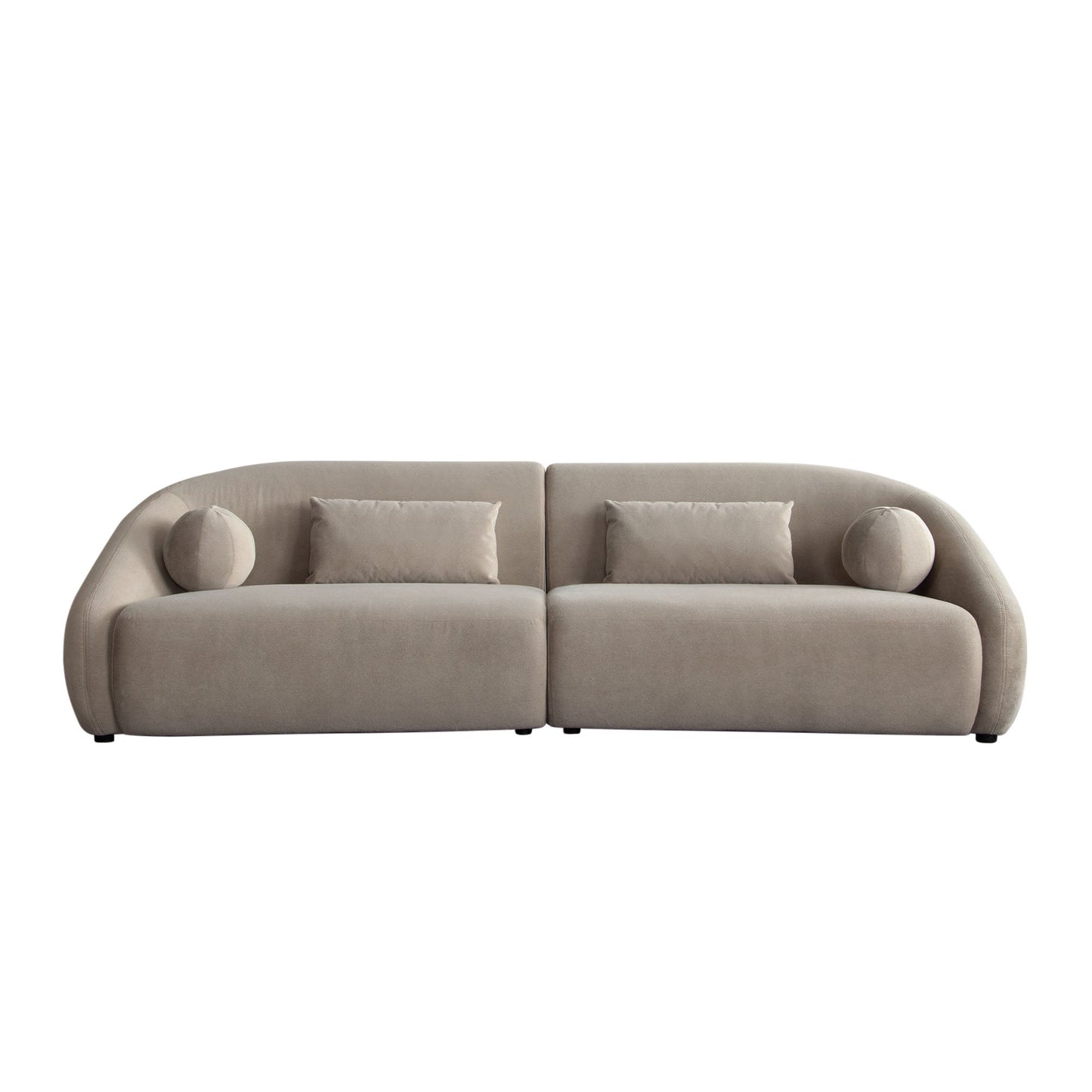 Lena 2PC Sofa in Fawn Faux Alpaca Fabric by Diamond Sofa