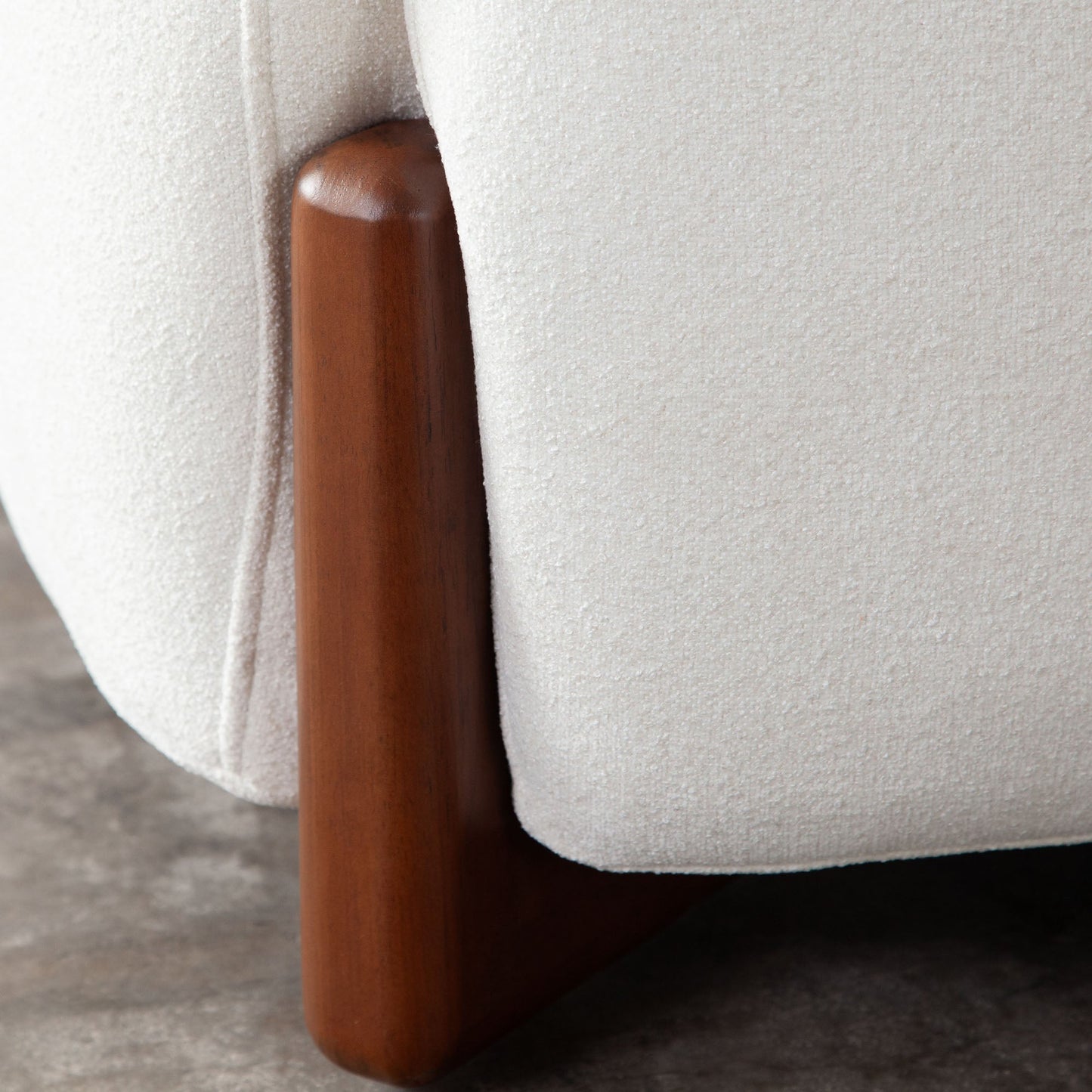 Link Sofa in Elite Ivory Fabric w/ Wood Leg by Diamond Sofa