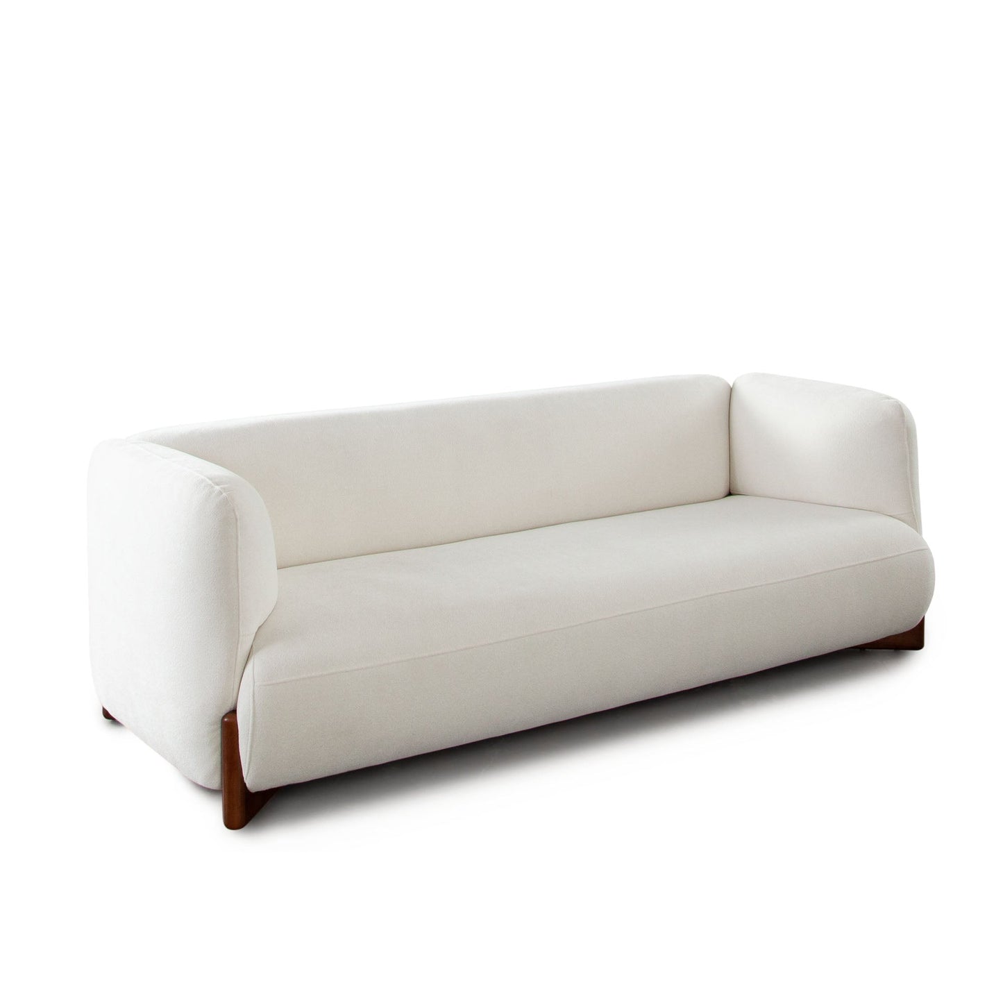 Link Sofa in Elite Ivory Fabric w/ Wood Leg by Diamond Sofa