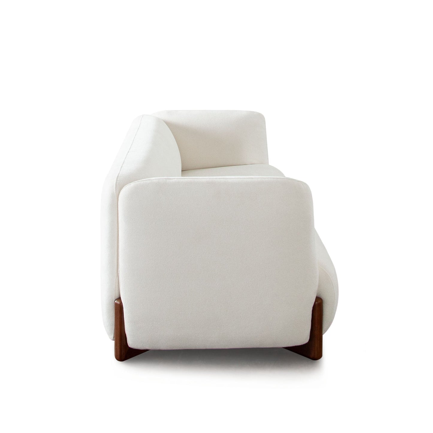 Link Sofa in Elite Ivory Fabric w/ Wood Leg by Diamond Sofa