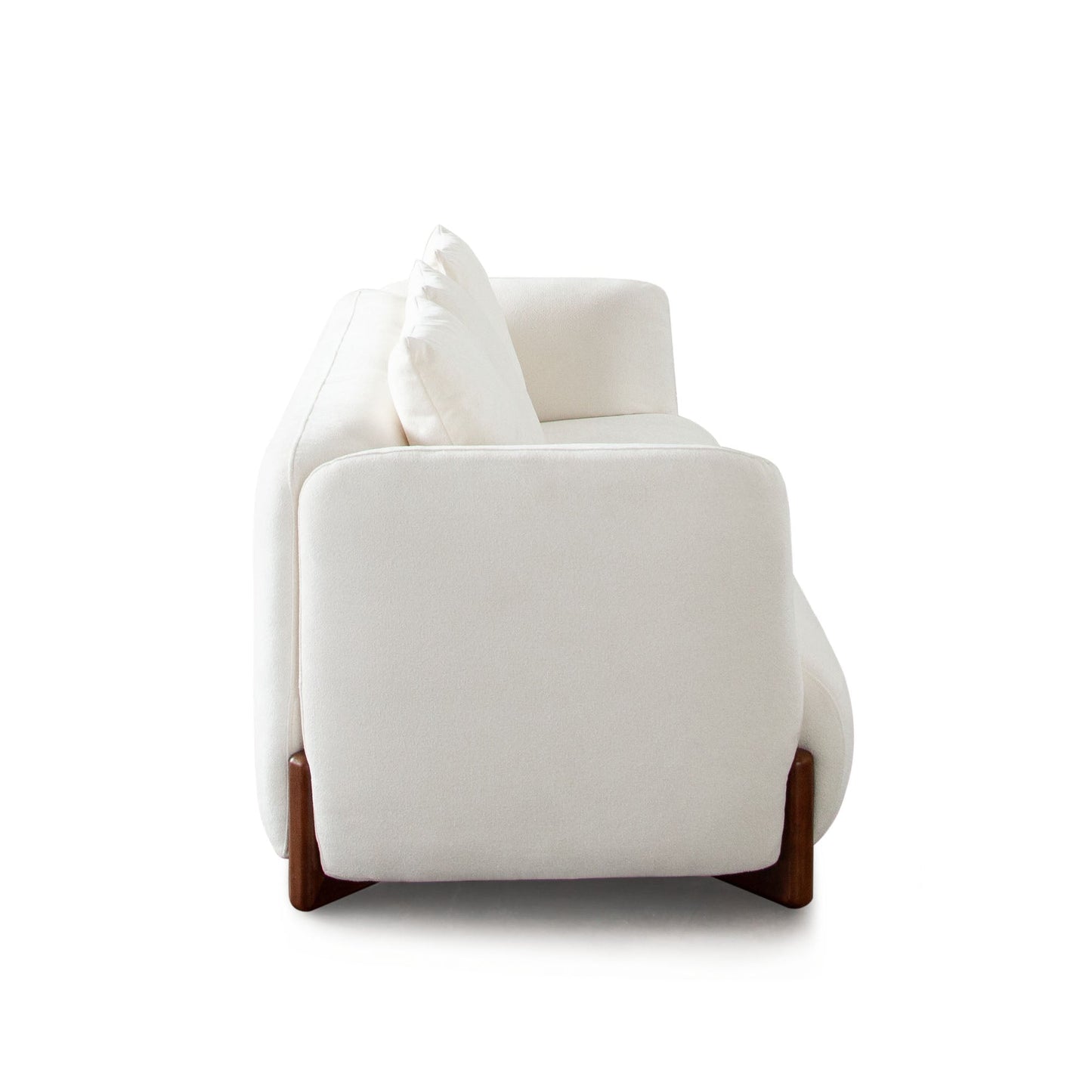 Link Sofa in Elite Ivory Fabric w/ Wood Leg by Diamond Sofa